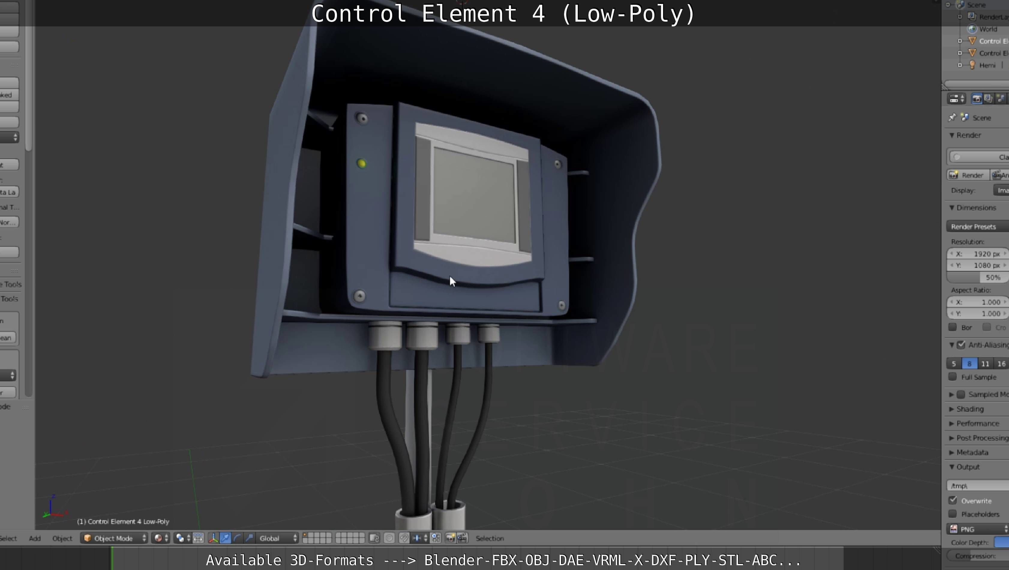Control Element 4 Low-Poly Version Low-poly 3D model_97