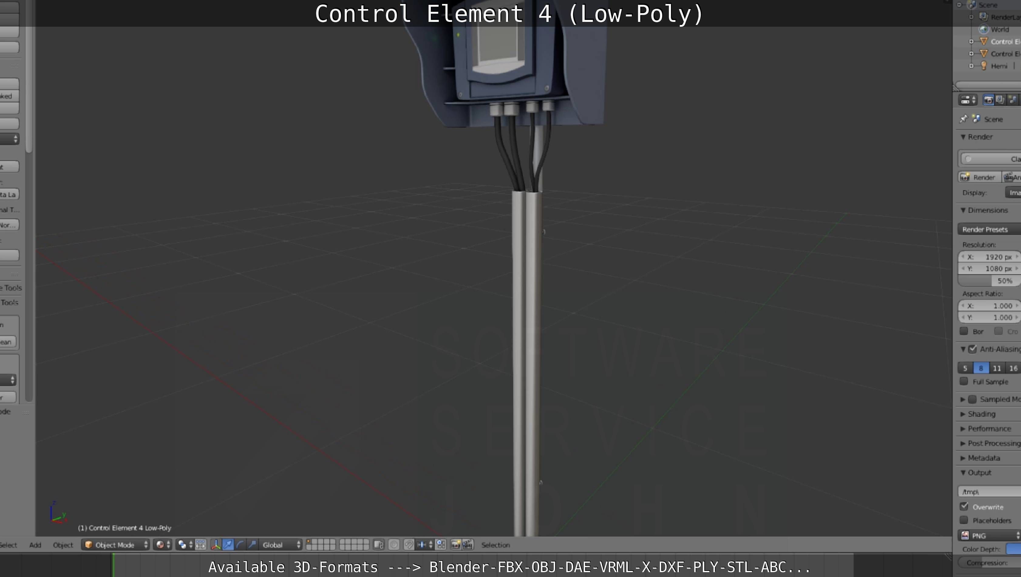 Control Element 4 Low-Poly Version Low-poly 3D model_91
