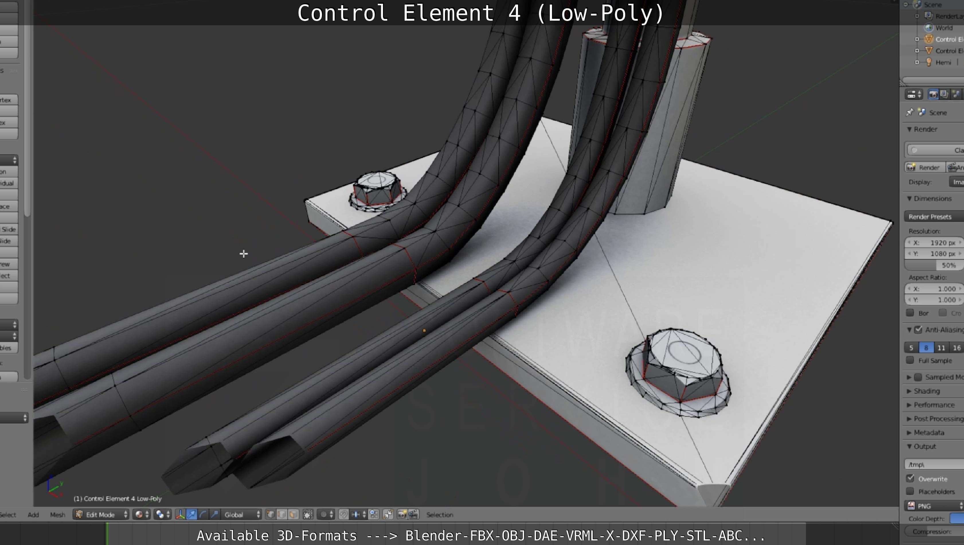 Control Element 4 Low-Poly Version Low-poly 3D model_118