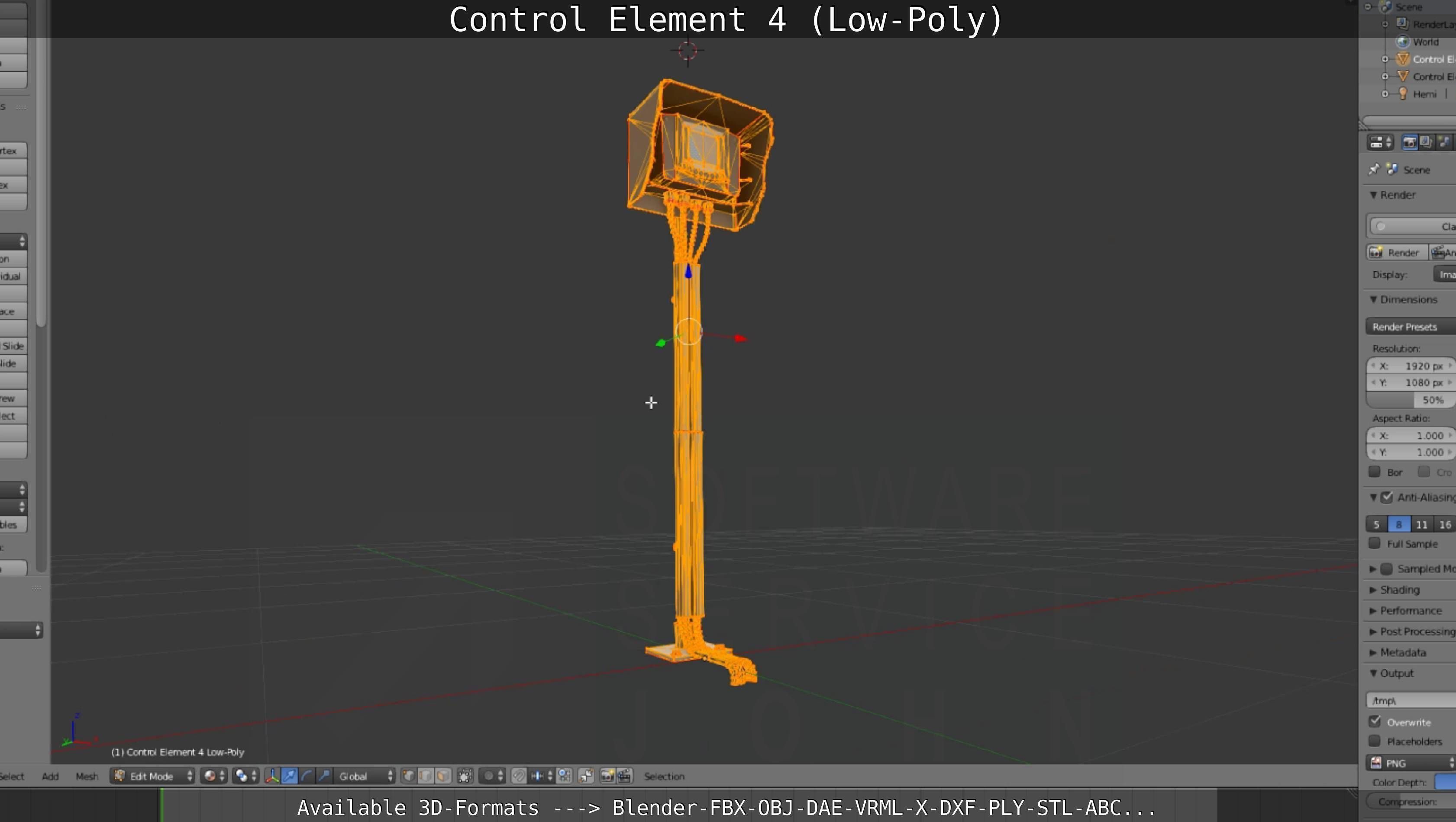 Control Element 4 Low-Poly Version Low-poly 3D model_102