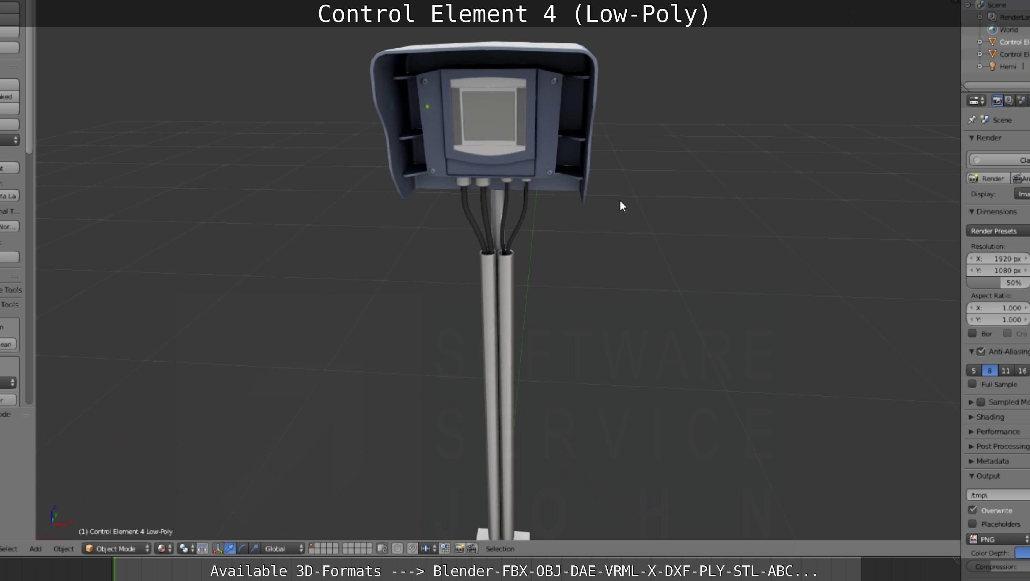Control Element 4 Low-Poly Version Low-poly 3D model_94