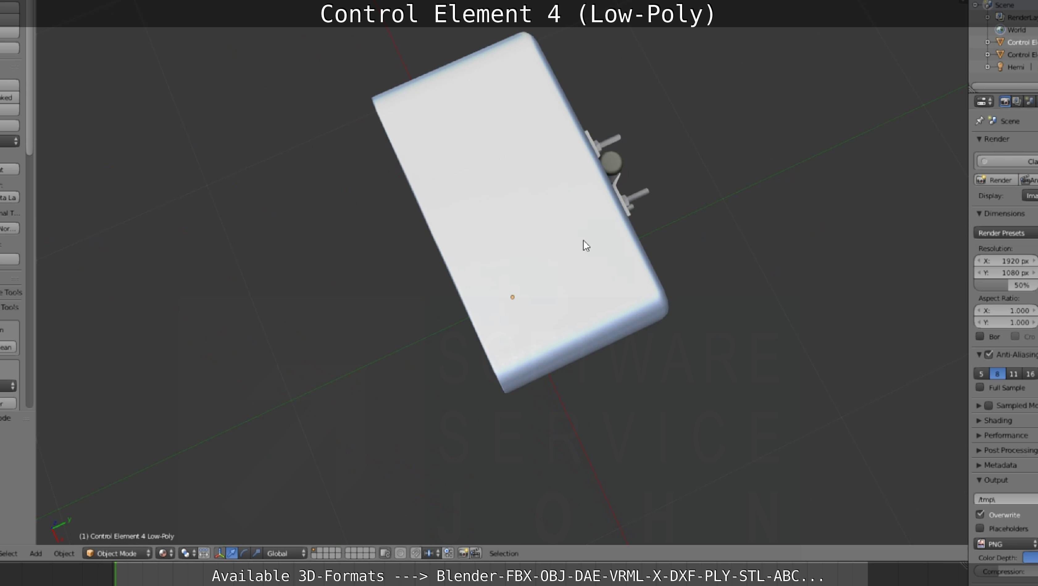 Control Element 4 Low-Poly Version Low-poly 3D model_92