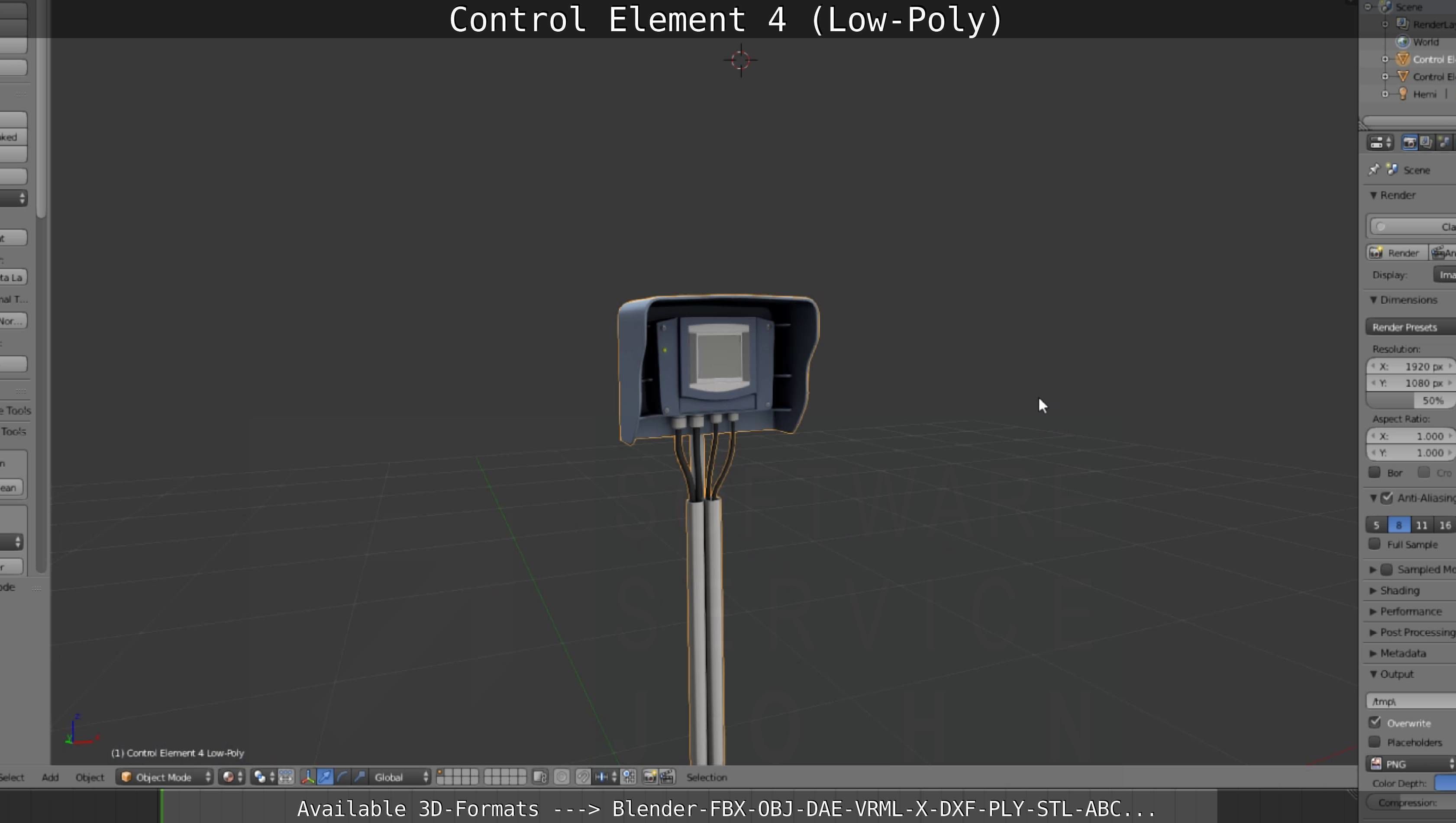 Control Element 4 Low-Poly Version Low-poly 3D model_150