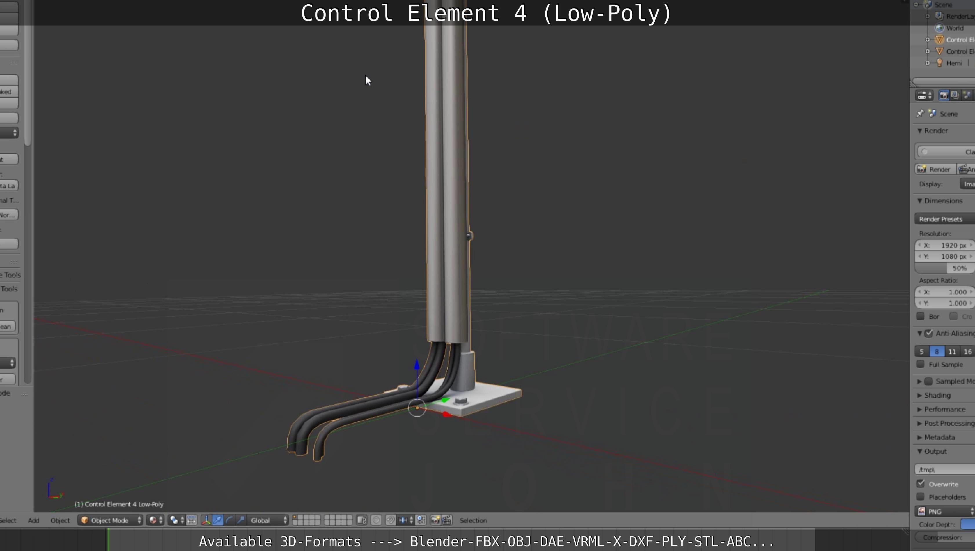Control Element 4 Low-Poly Version Low-poly 3D model_105
