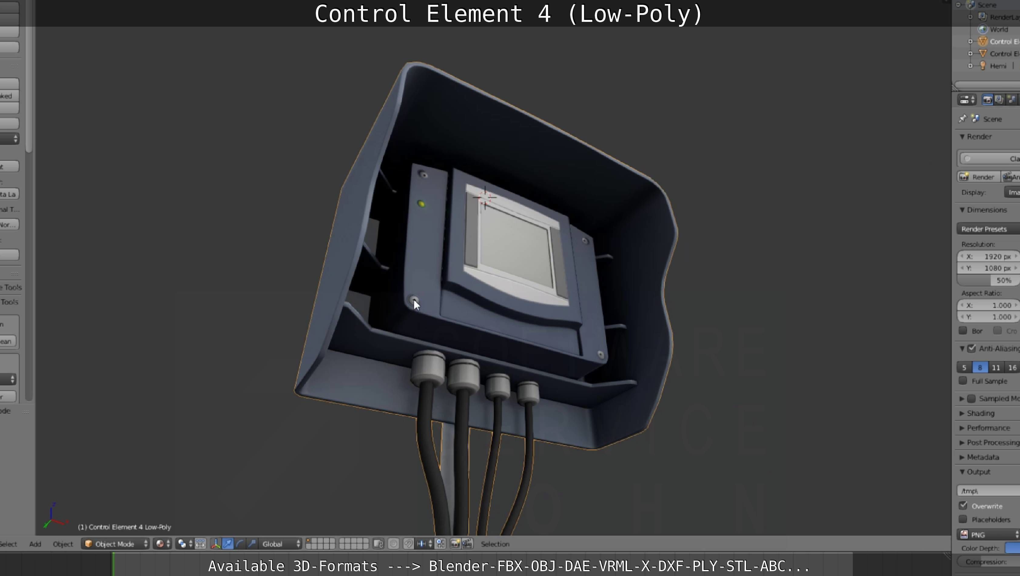 Control Element 4 Low-Poly Version Low-poly 3D model_125