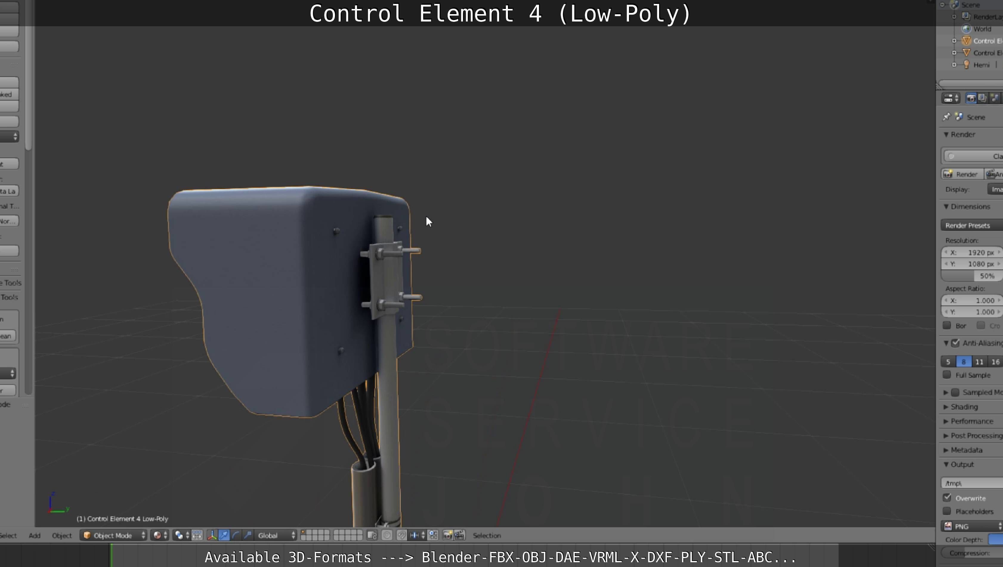 Control Element 4 Low-Poly Version Low-poly 3D model_132