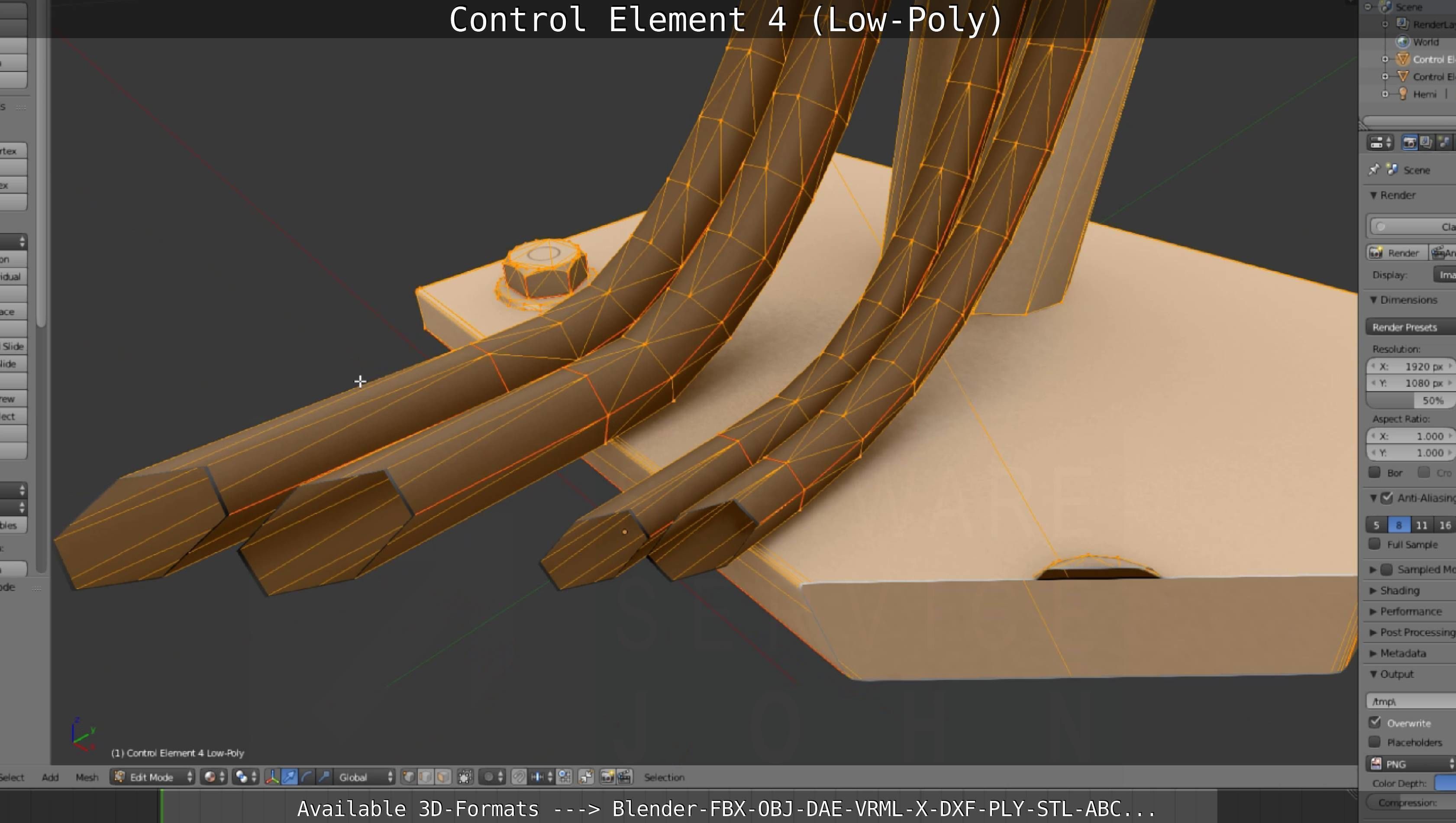 Control Element 4 Low-Poly Version Low-poly 3D model_117