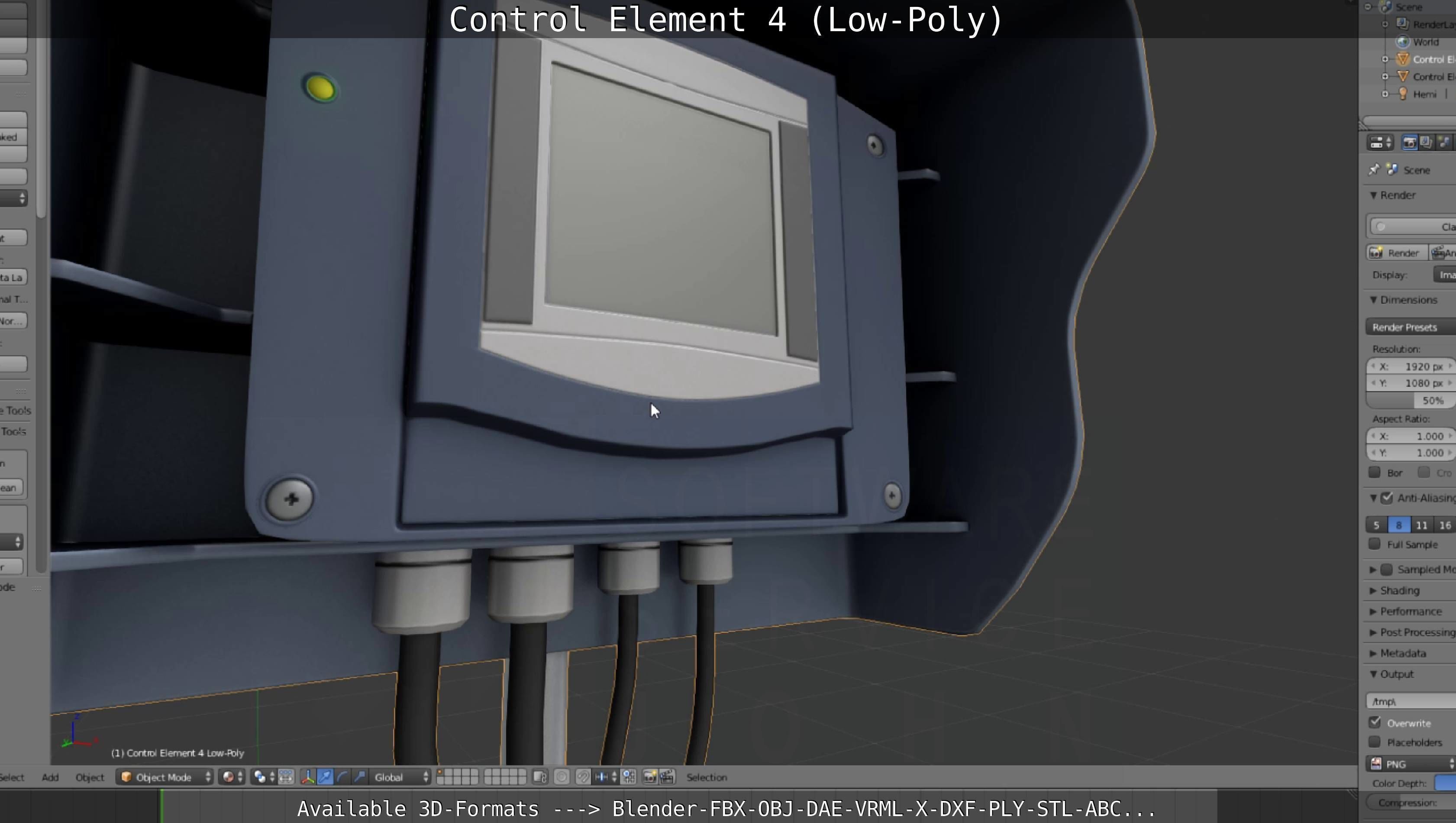 Control Element 4 Low-Poly Version Low-poly 3D model_99