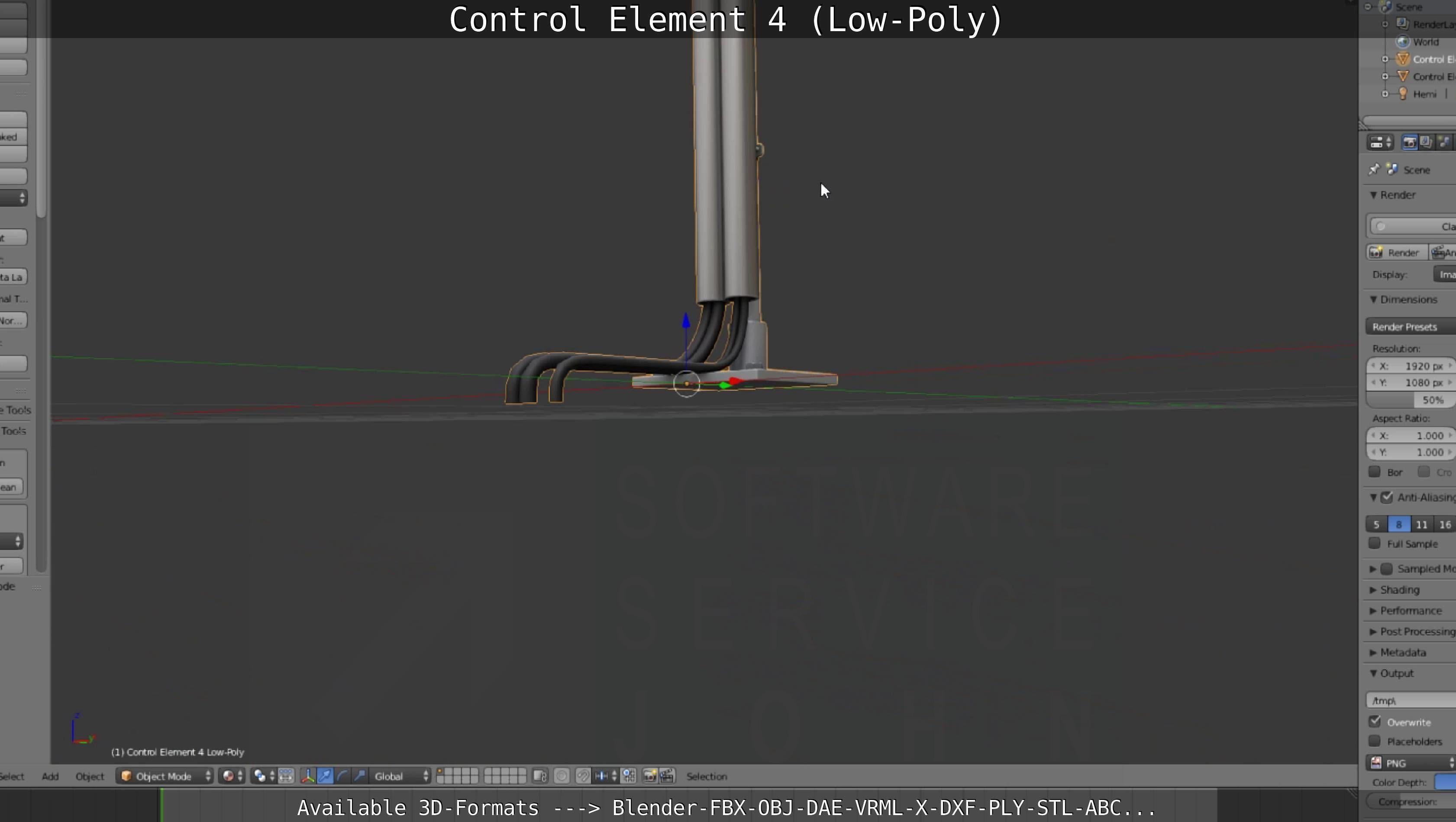 Control Element 4 Low-Poly Version Low-poly 3D model_106
