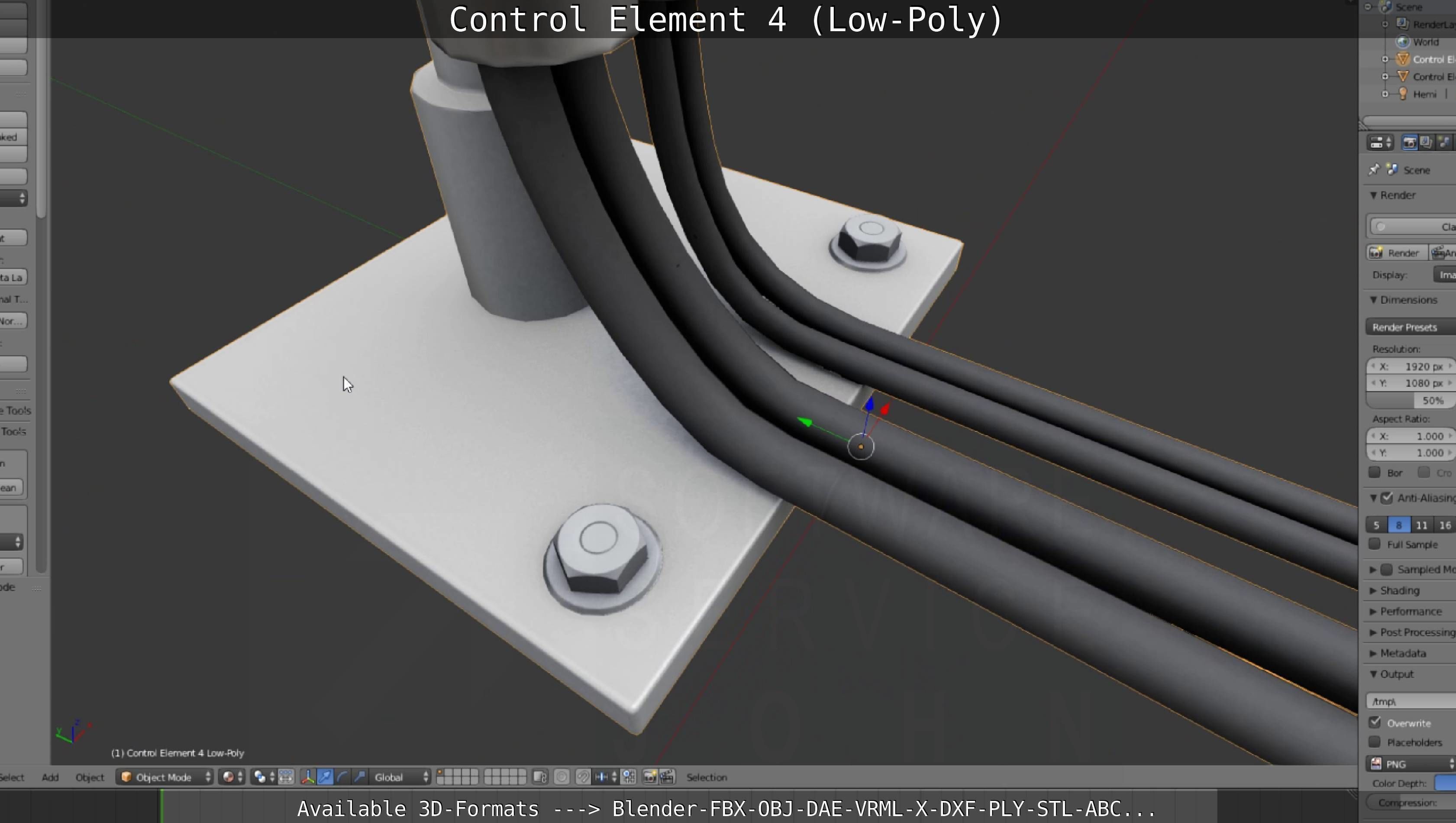 Control Element 4 Low-Poly Version Low-poly 3D model_112