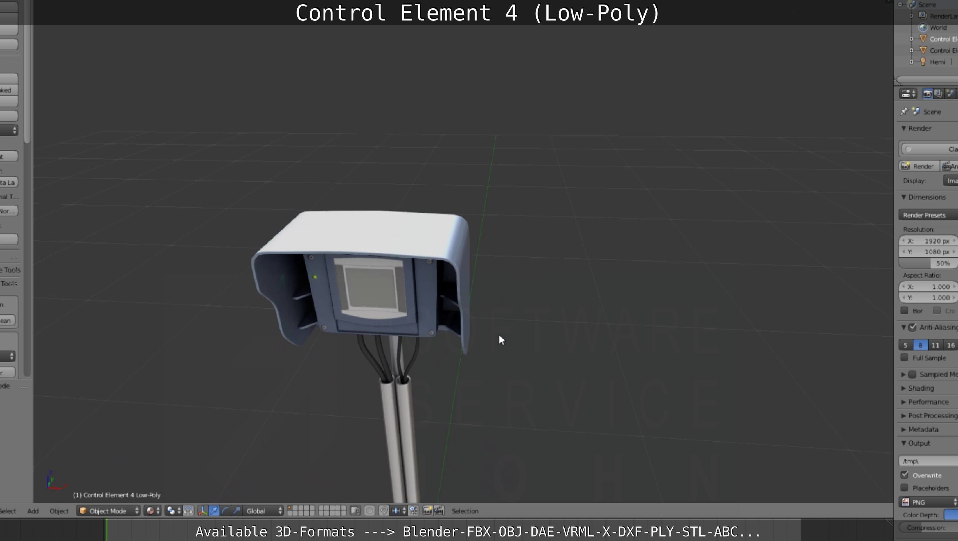 Control Element 4 Low-Poly Version Low-poly 3D model_95