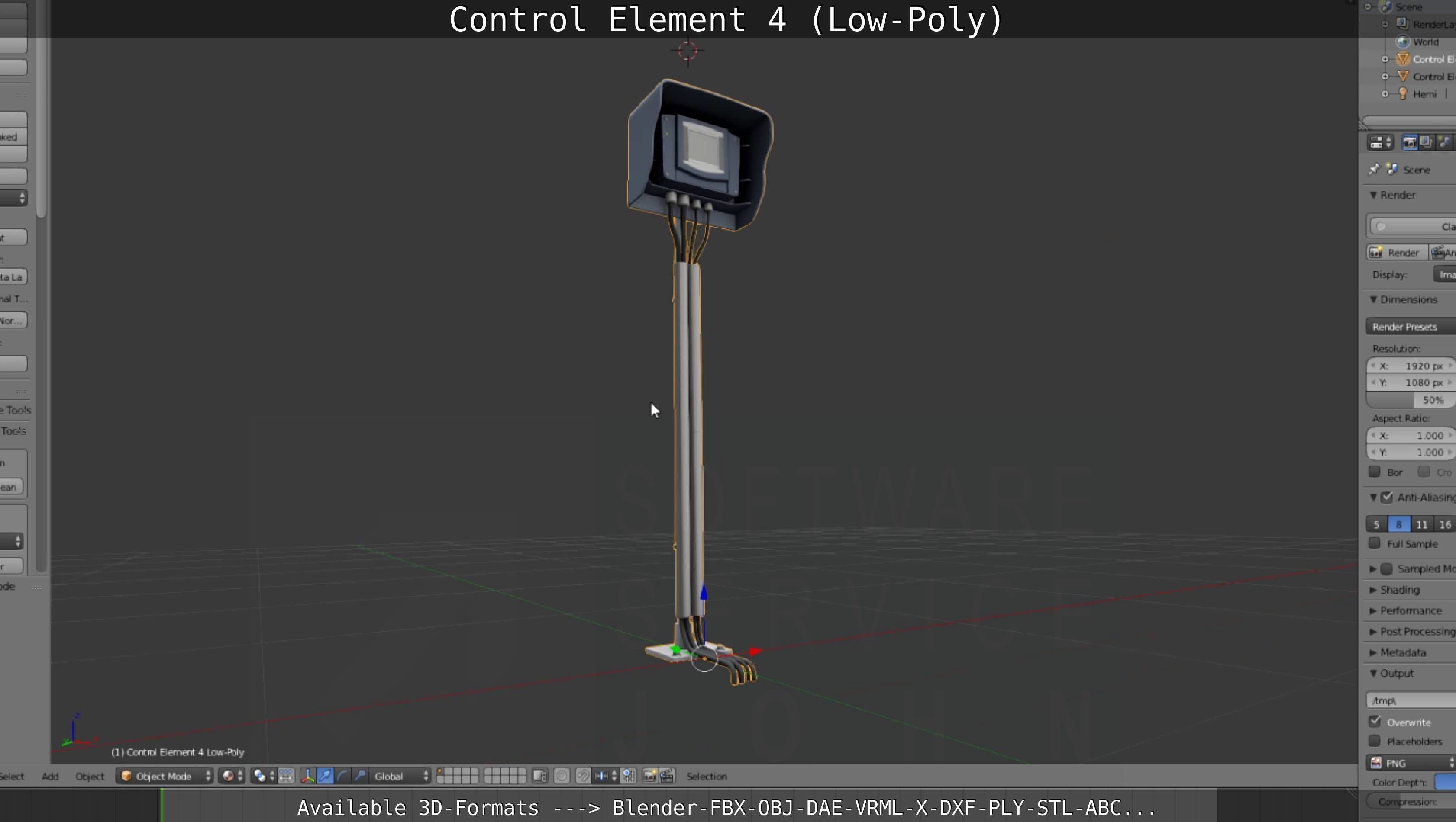 Control Element 4 Low-Poly Version Low-poly 3D model_103
