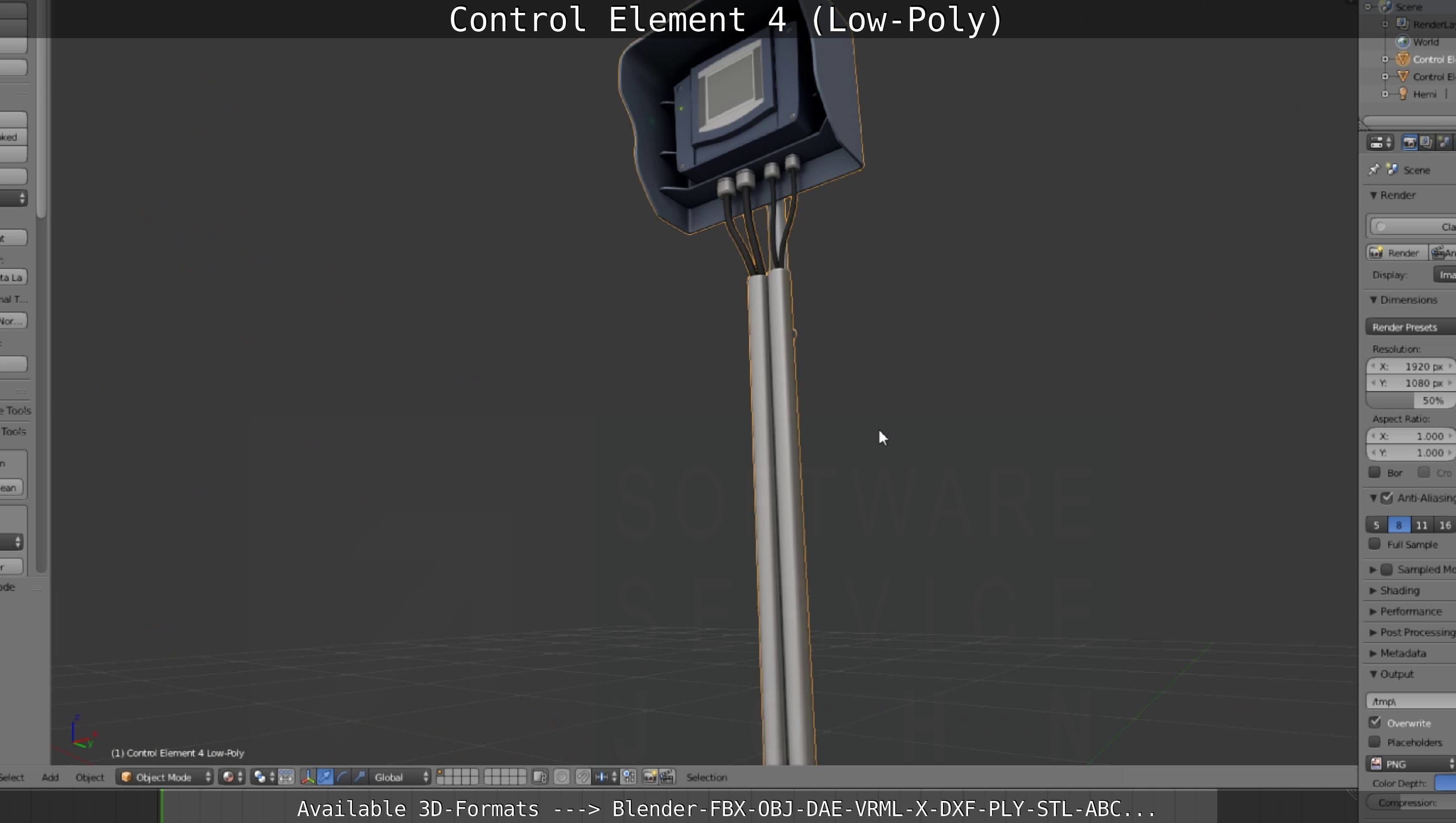 Control Element 4 Low-Poly Version Low-poly 3D model_122