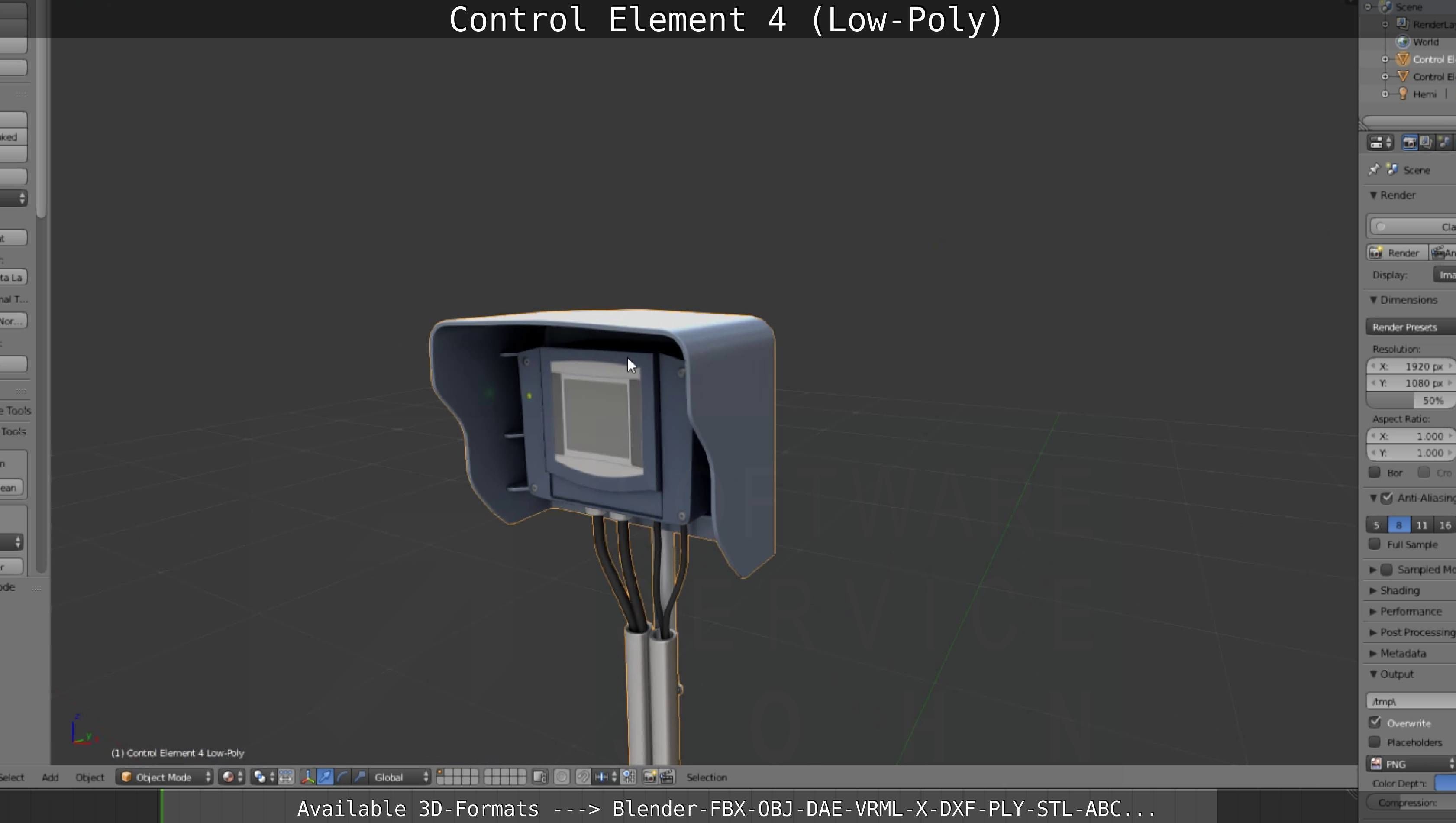Control Element 4 Low-Poly Version Low-poly 3D model_129