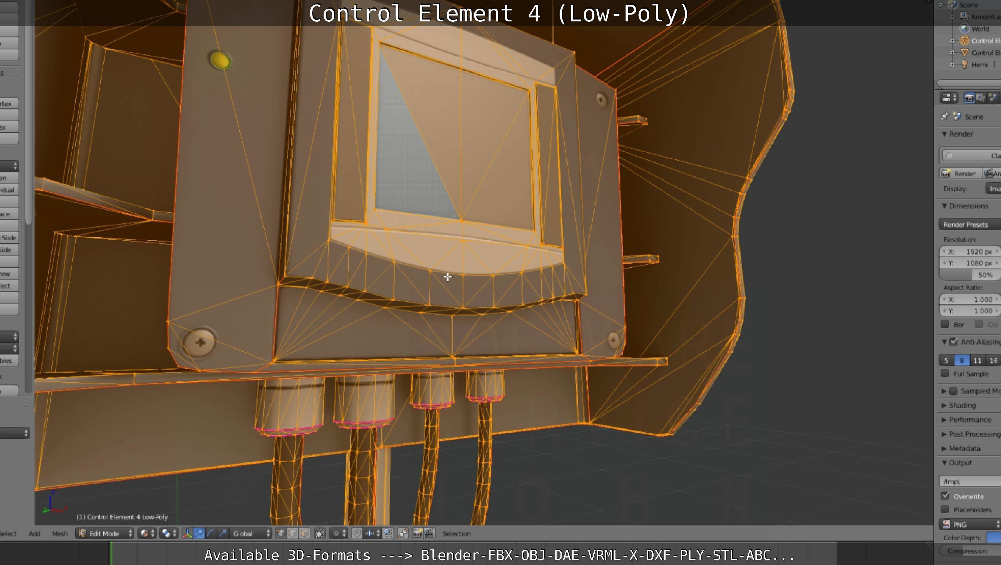 Control Element 4 Low-Poly Version Low-poly 3D model_101