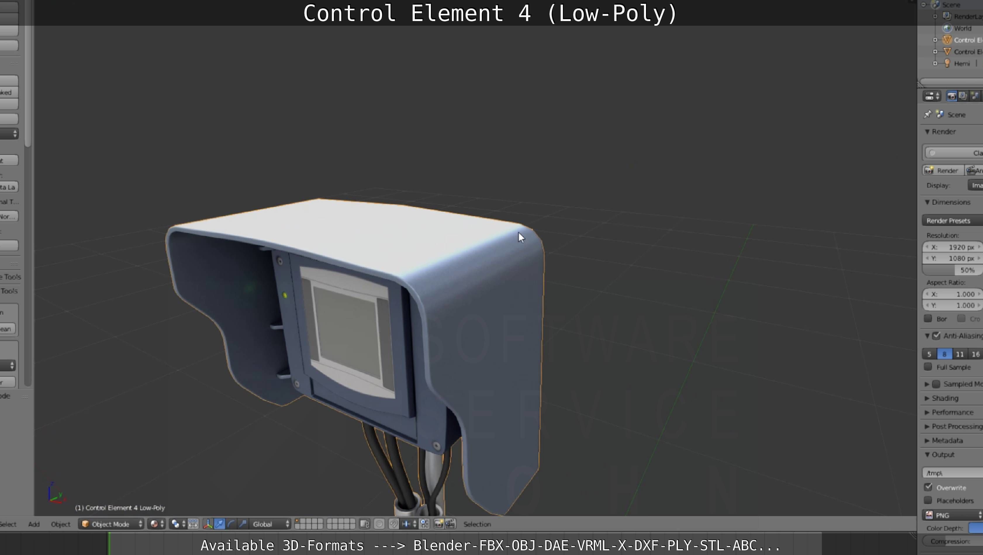 Control Element 4 Low-Poly Version Low-poly 3D model_130