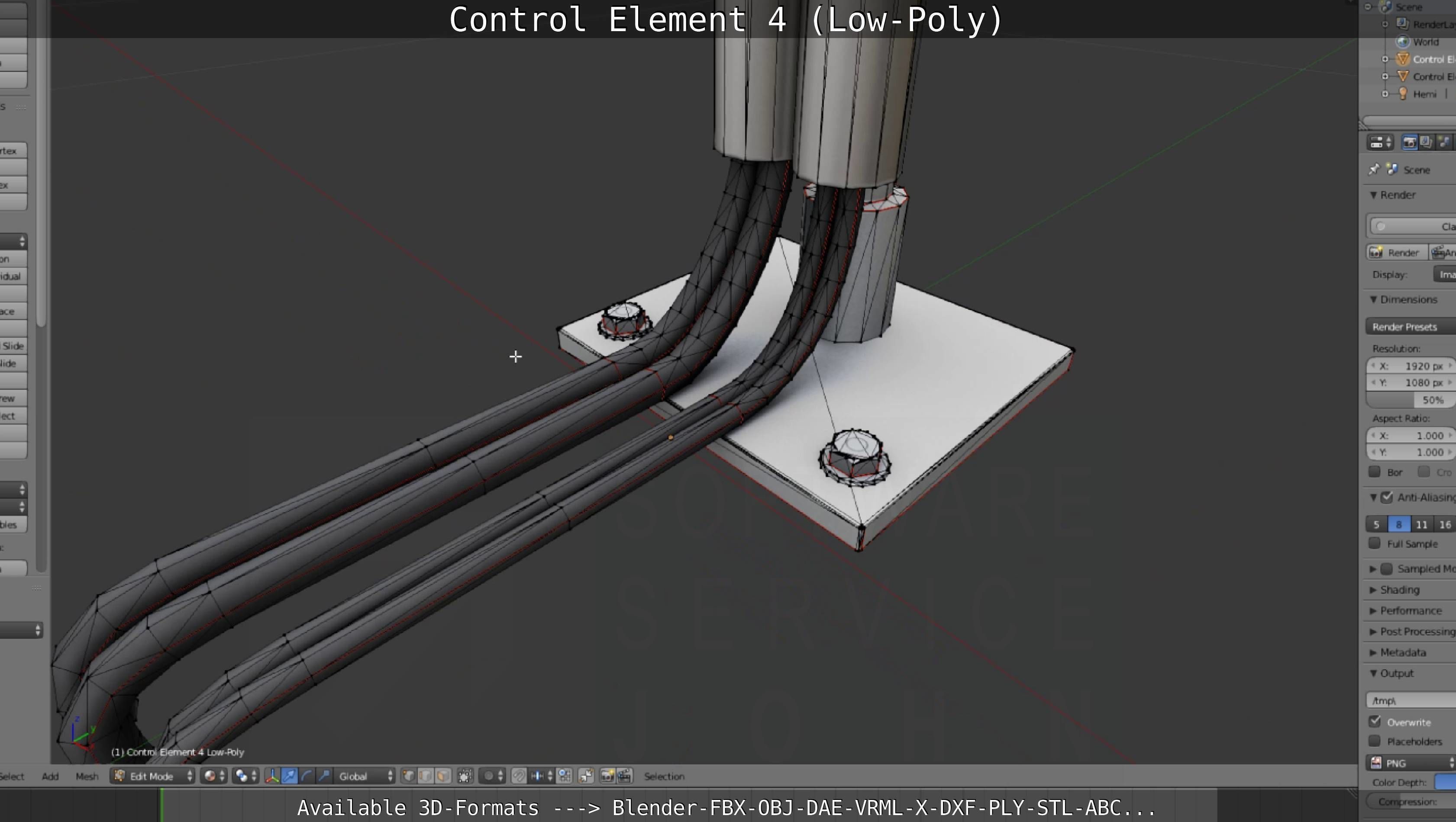 Control Element 4 Low-Poly Version Low-poly 3D model_119