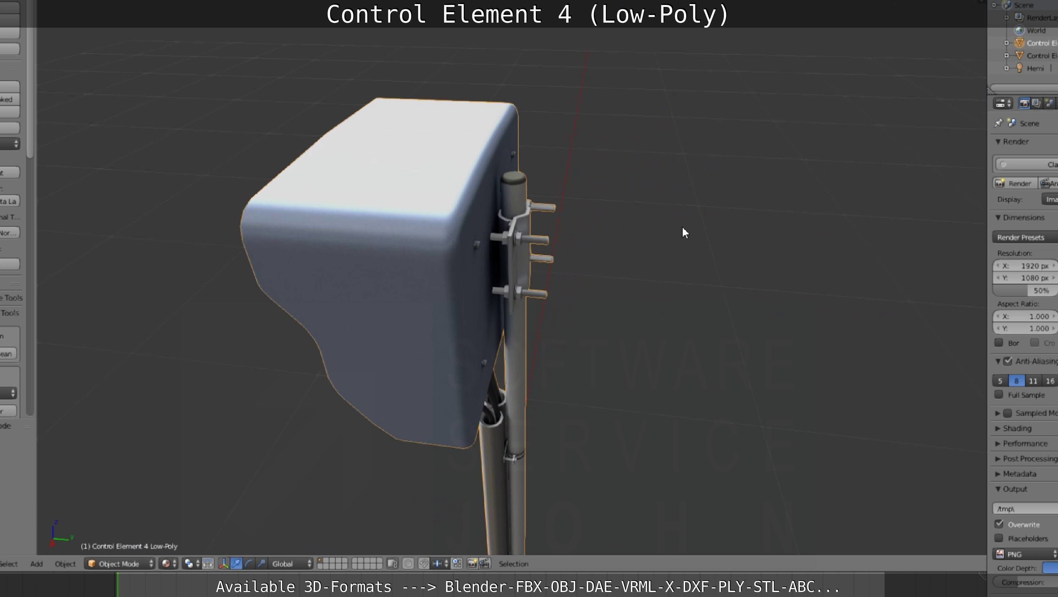 Control Element 4 Low-Poly Version Low-poly 3D model_143