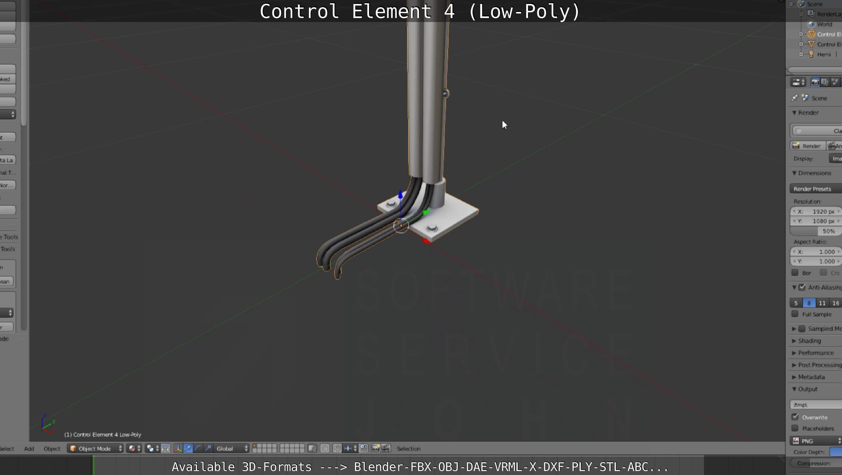 Control Element 4 Low-Poly Version Low-poly 3D model_120