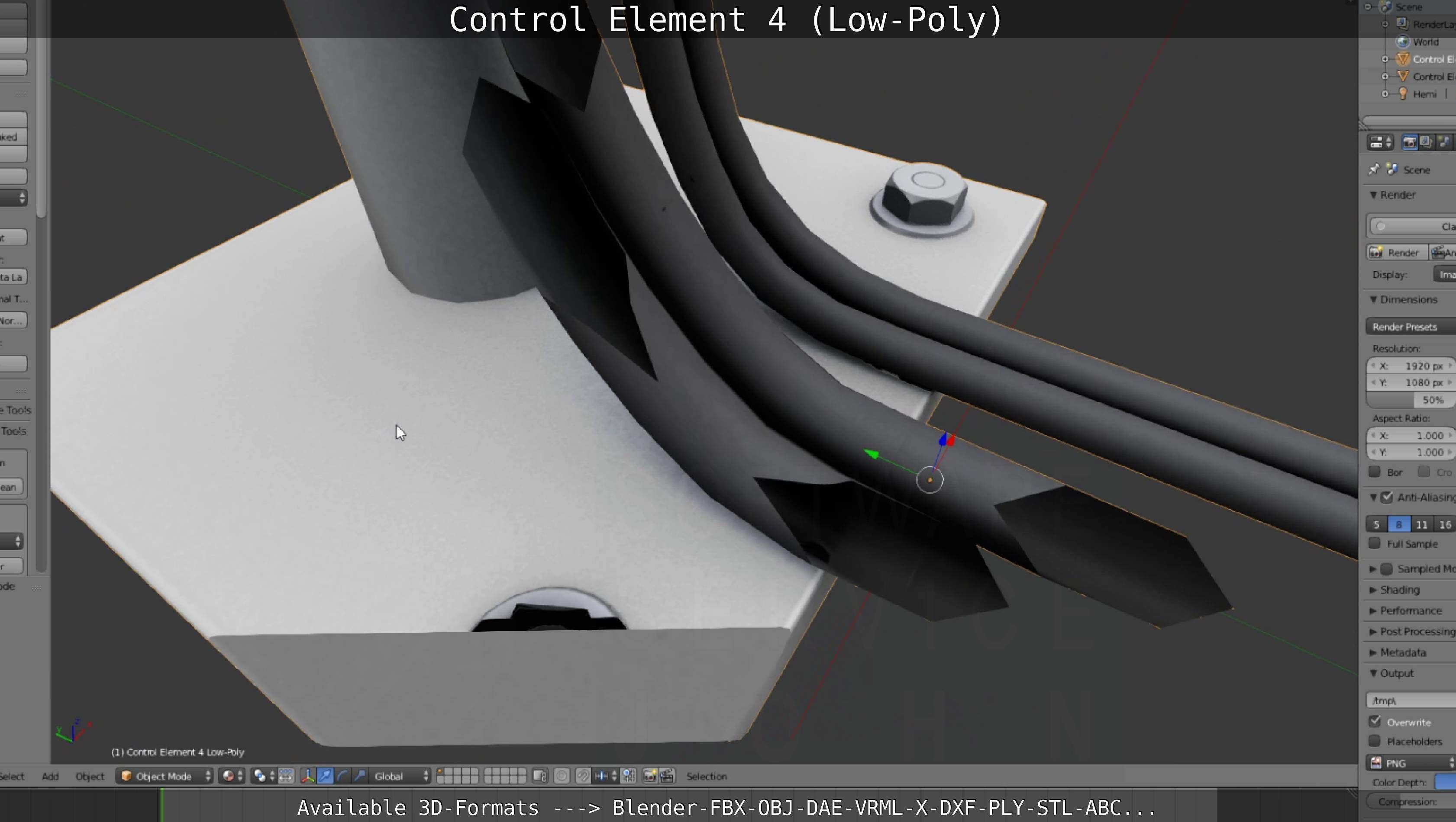 Control Element 4 Low-Poly Version Low-poly 3D model_113