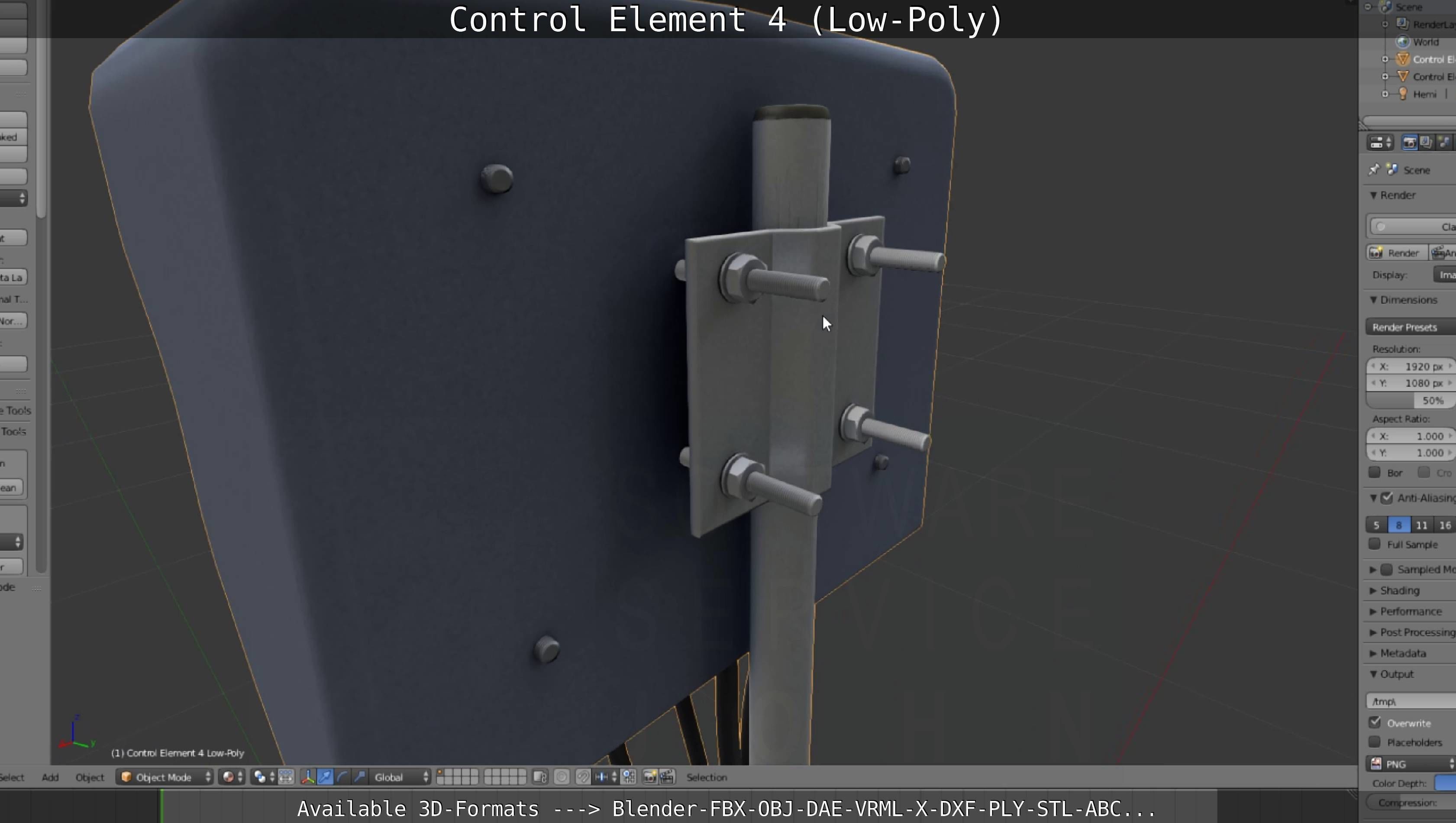 Control Element 4 Low-Poly Version Low-poly 3D model_134