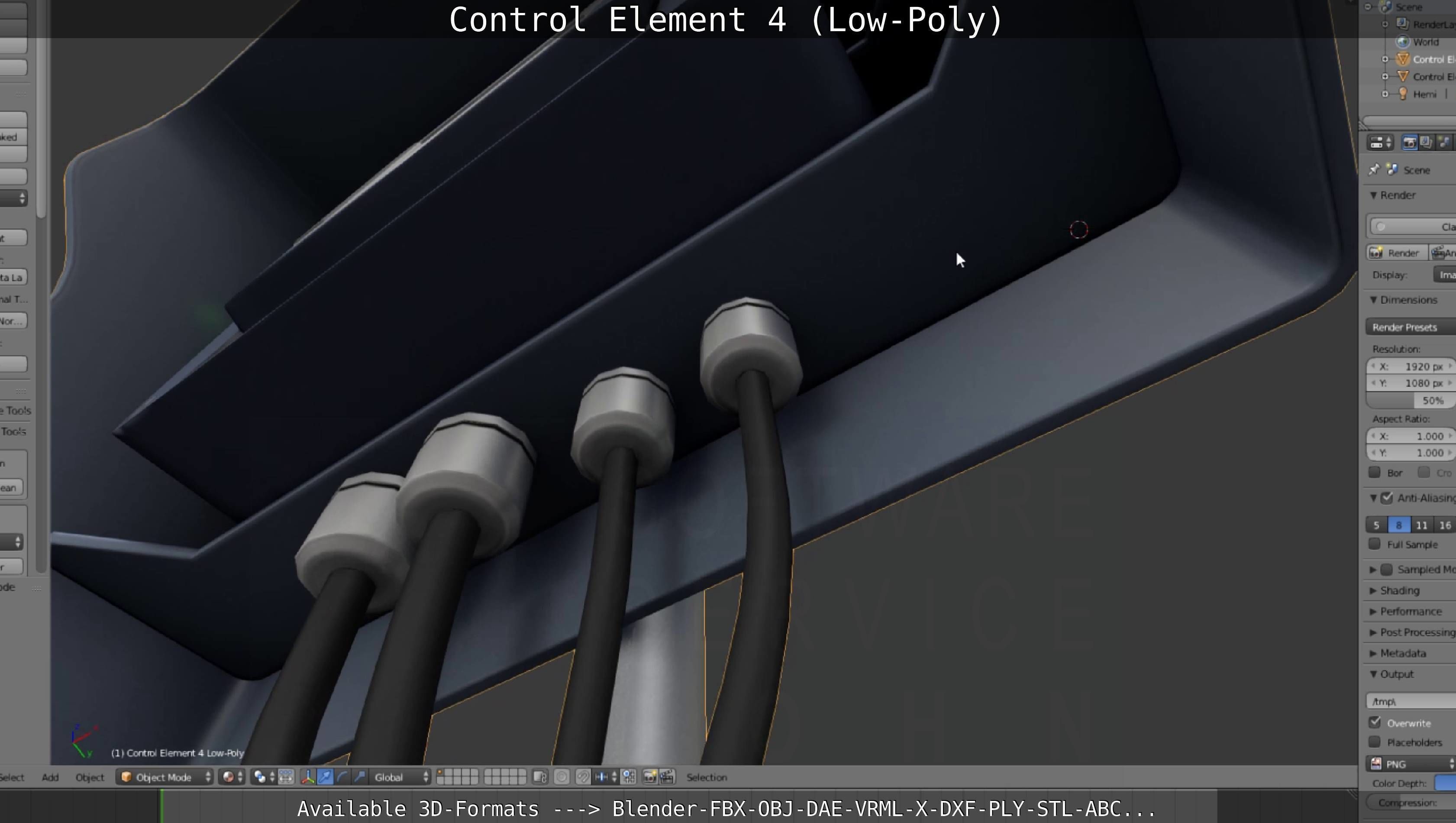 Control Element 4 Low-Poly Version Low-poly 3D model_147