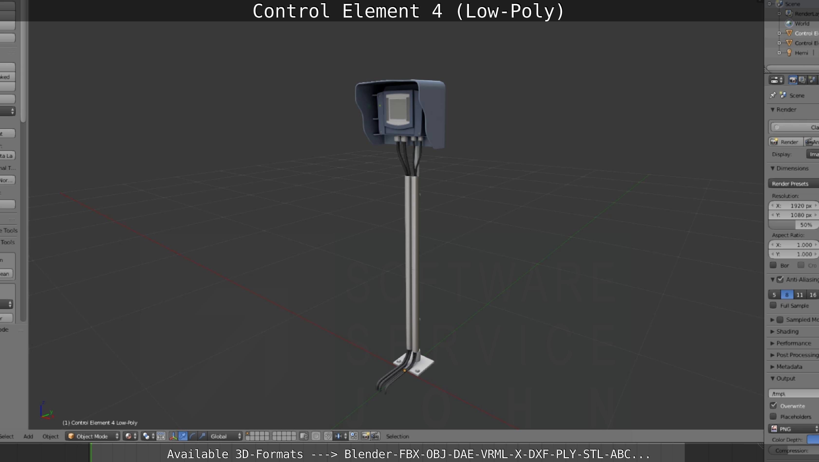Control Element 4 Low-Poly Version Low-poly 3D model_88