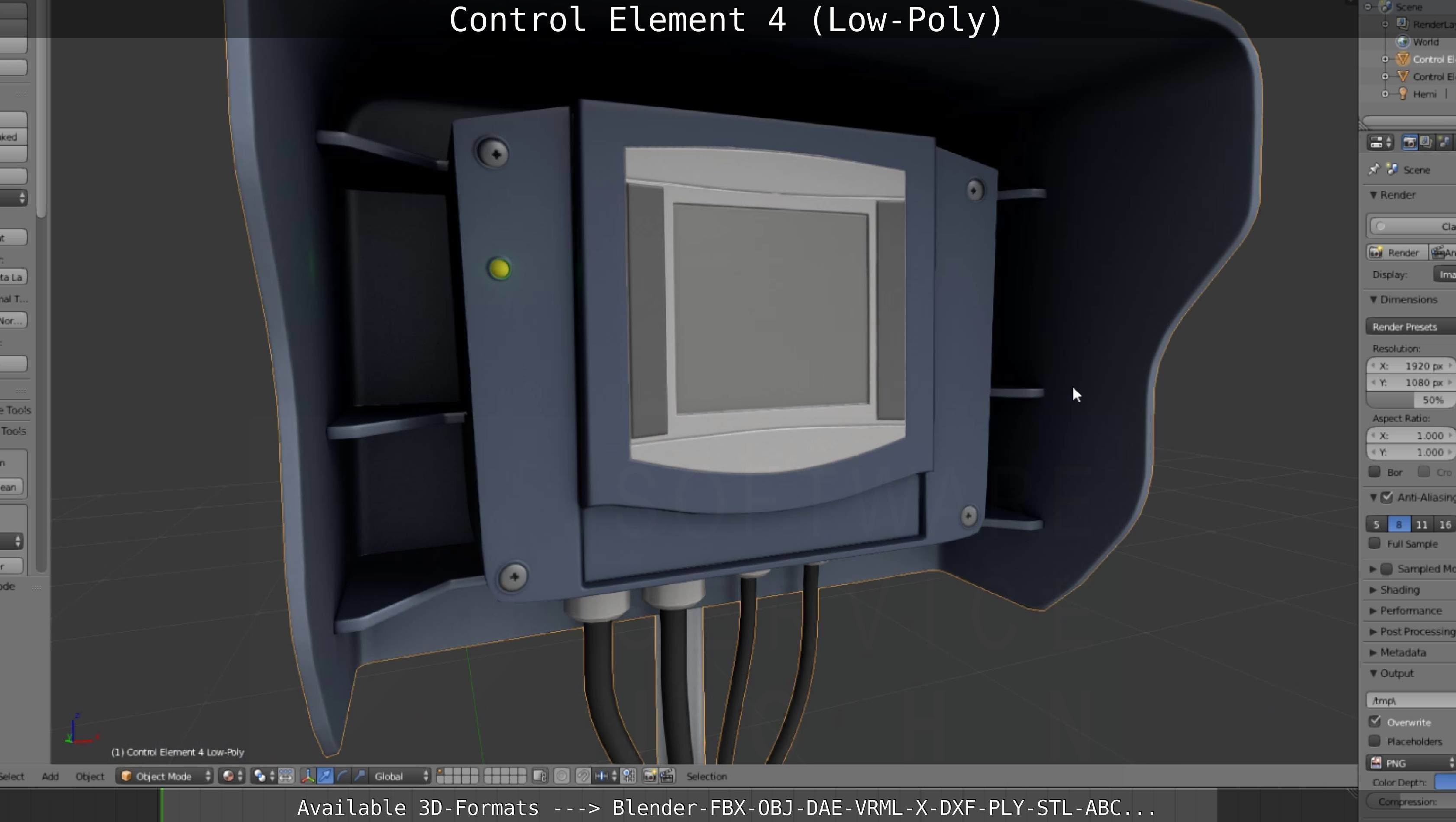 Control Element 4 Low-Poly Version Low-poly 3D model_149