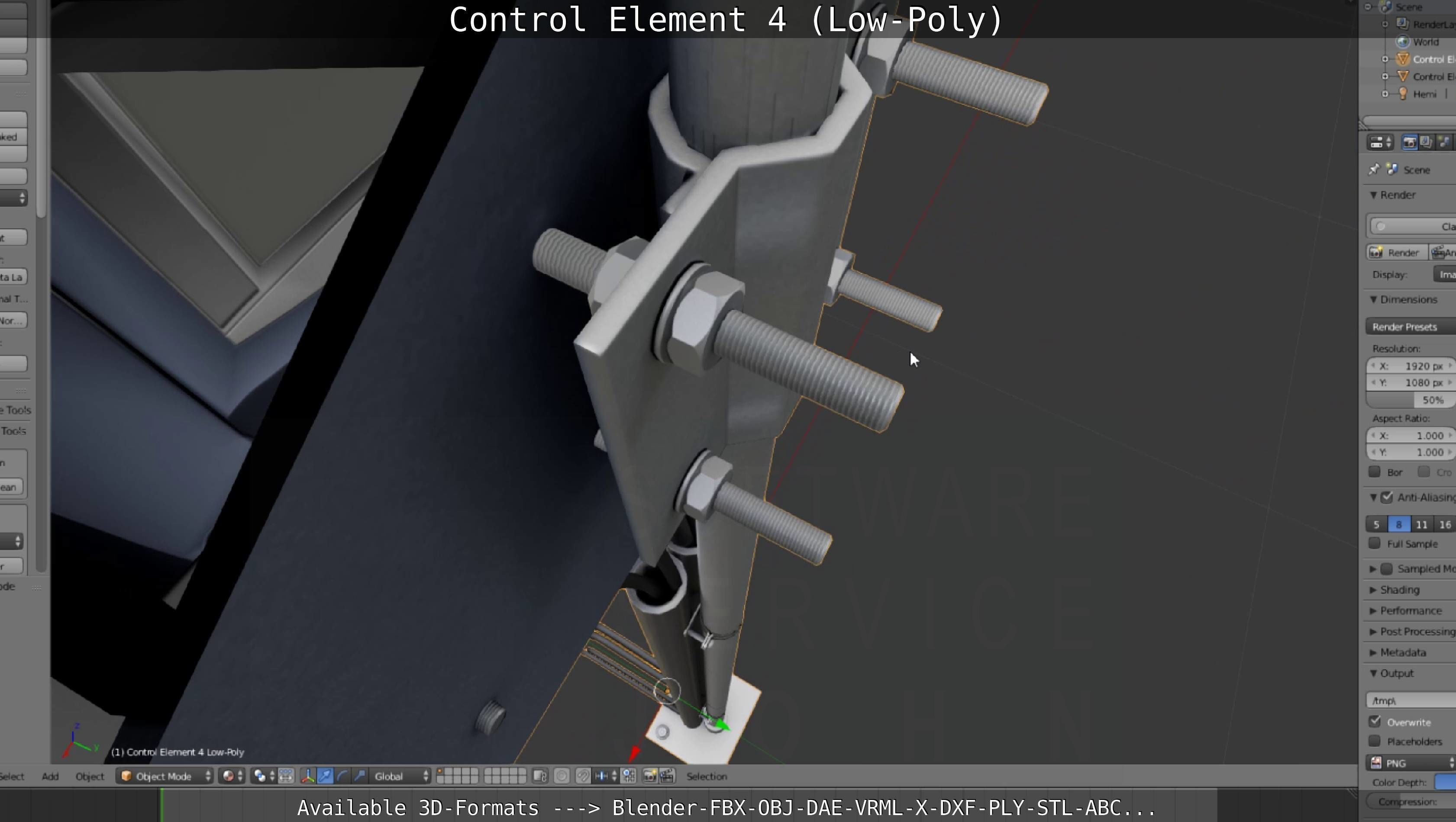 Control Element 4 Low-Poly Version Low-poly 3D model_141
