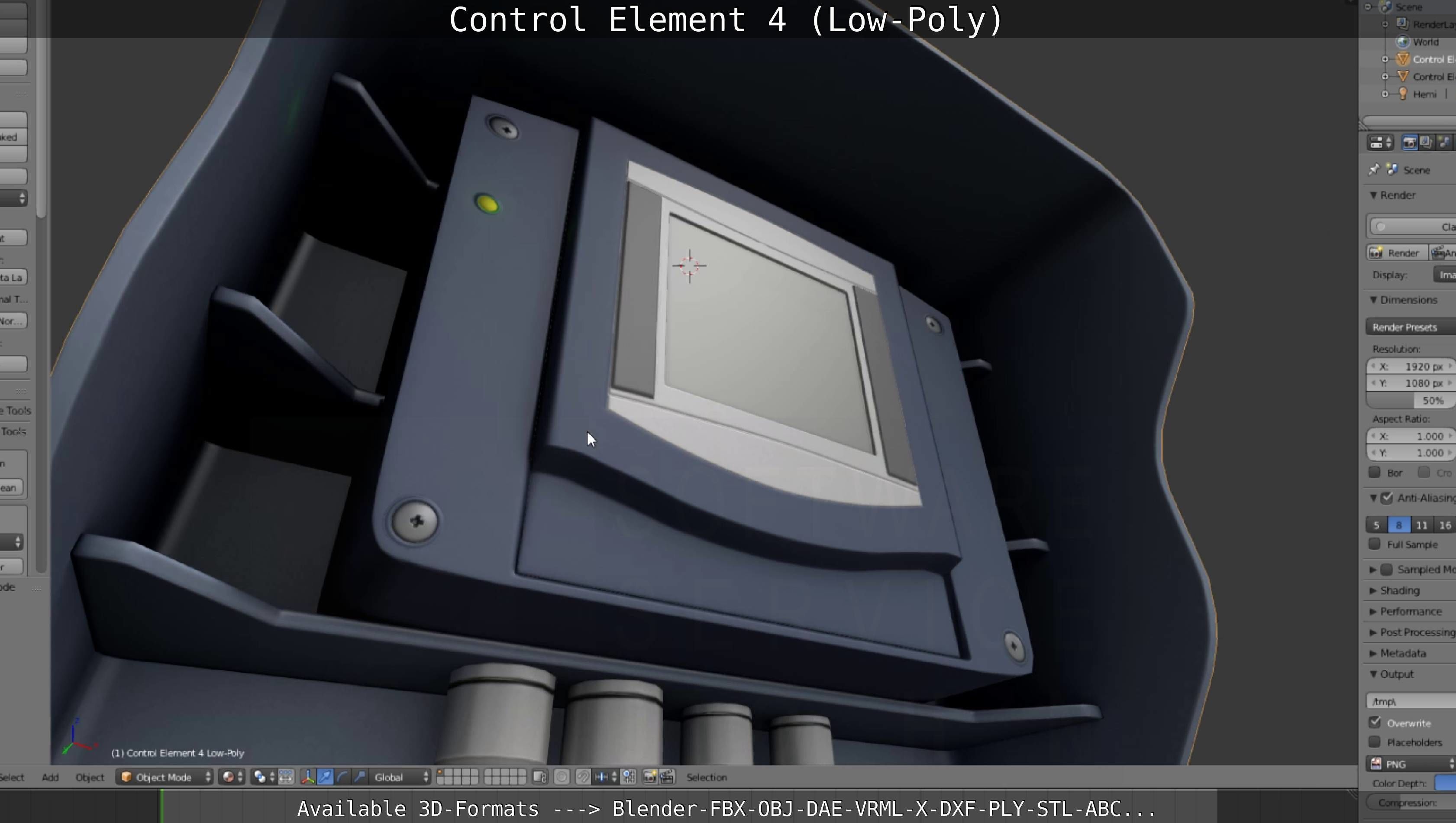 Control Element 4 Low-Poly Version Low-poly 3D model_126