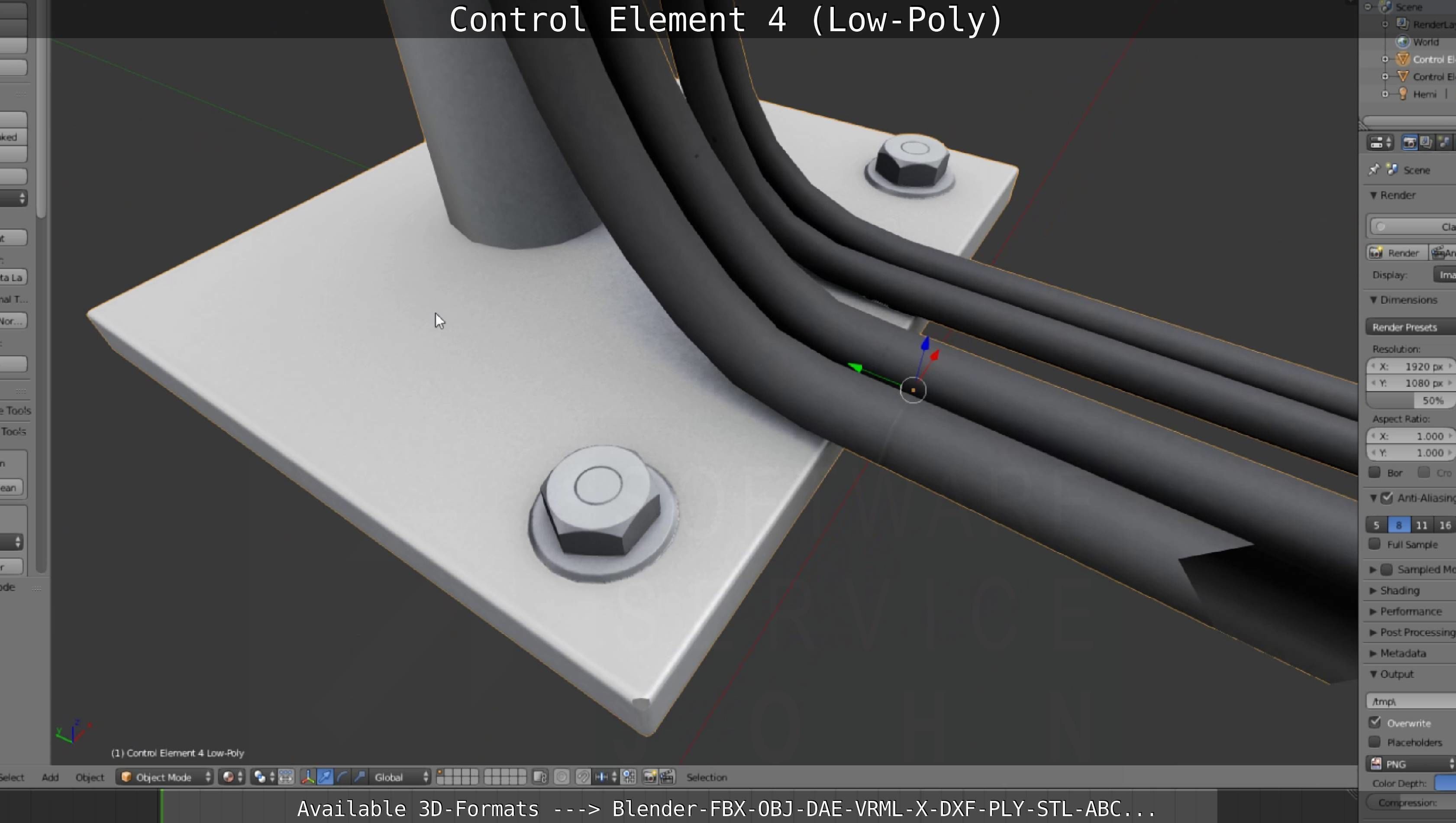 Control Element 4 Low-Poly Version Low-poly 3D model_114