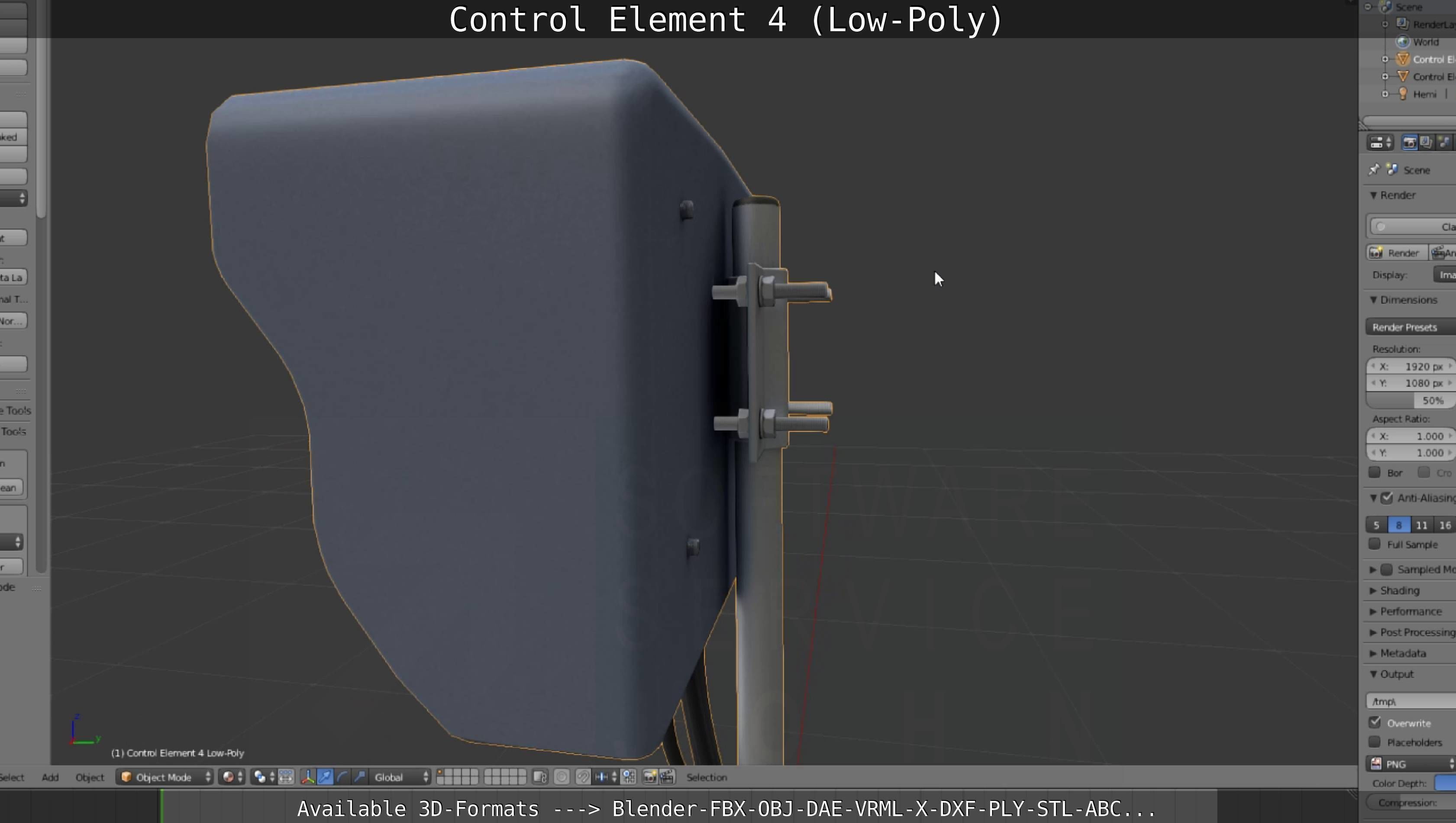 Control Element 4 Low-Poly Version Low-poly 3D model_133