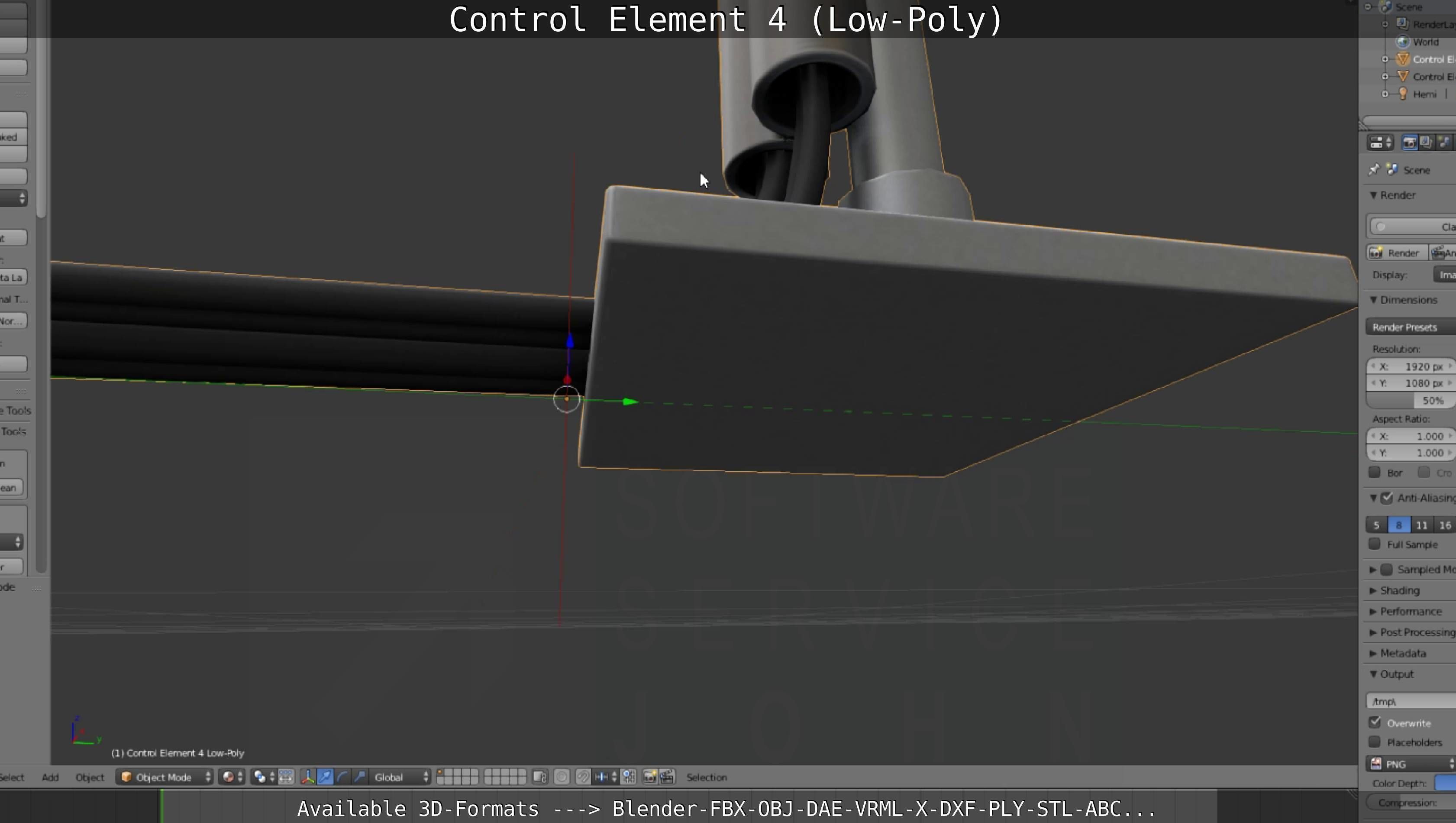 Control Element 4 Low-Poly Version Low-poly 3D model_108