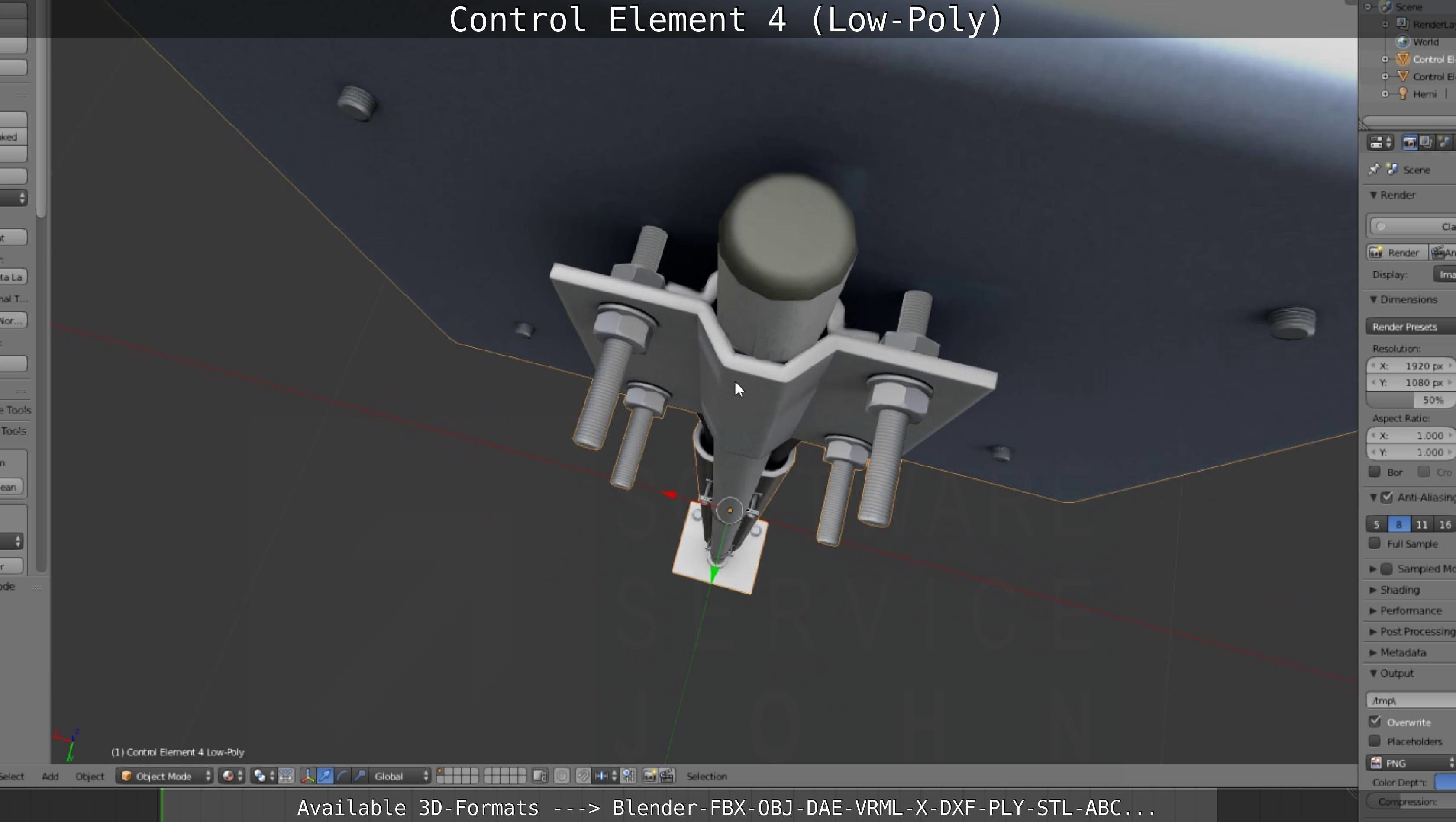 Control Element 4 Low-Poly Version Low-poly 3D model_138