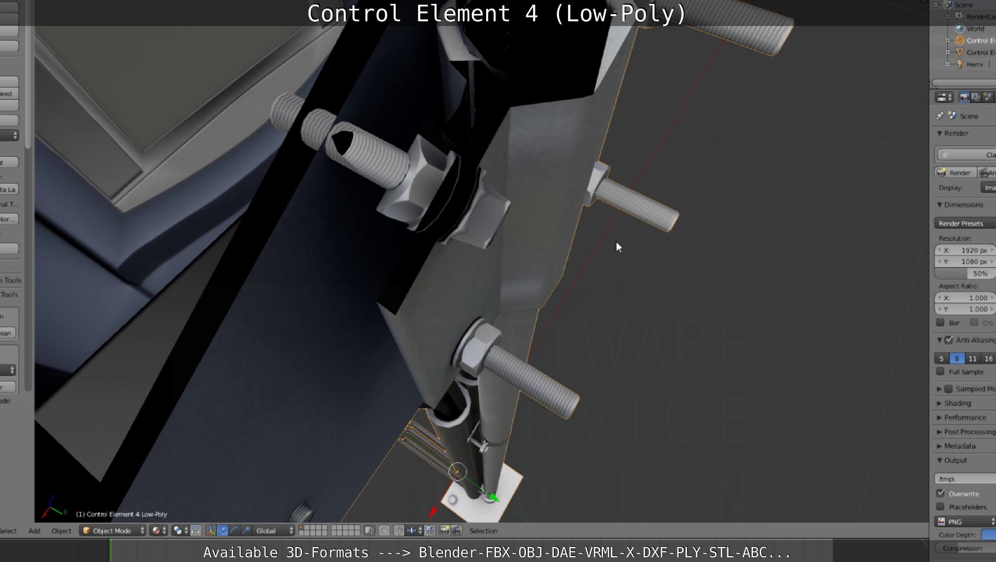 Control Element 4 Low-Poly Version Low-poly 3D model_140