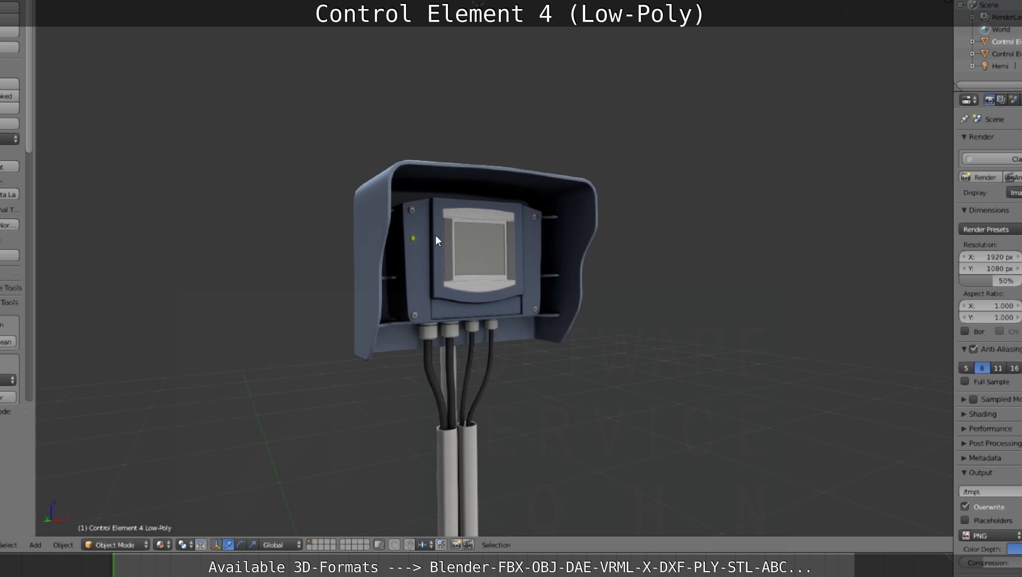 Control Element 4 Low-Poly Version Low-poly 3D model_96