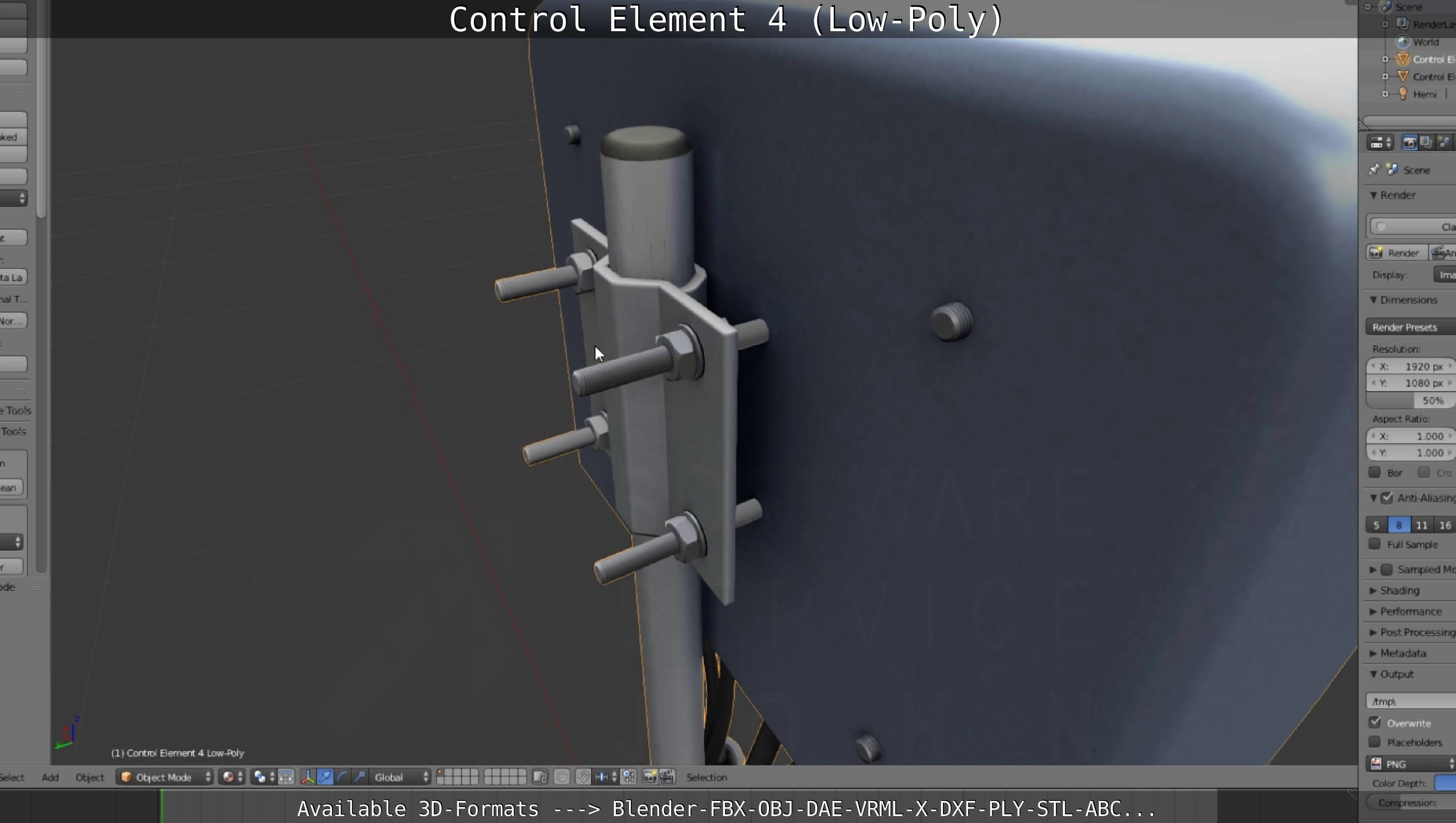 Control Element 4 Low-Poly Version Low-poly 3D model_136