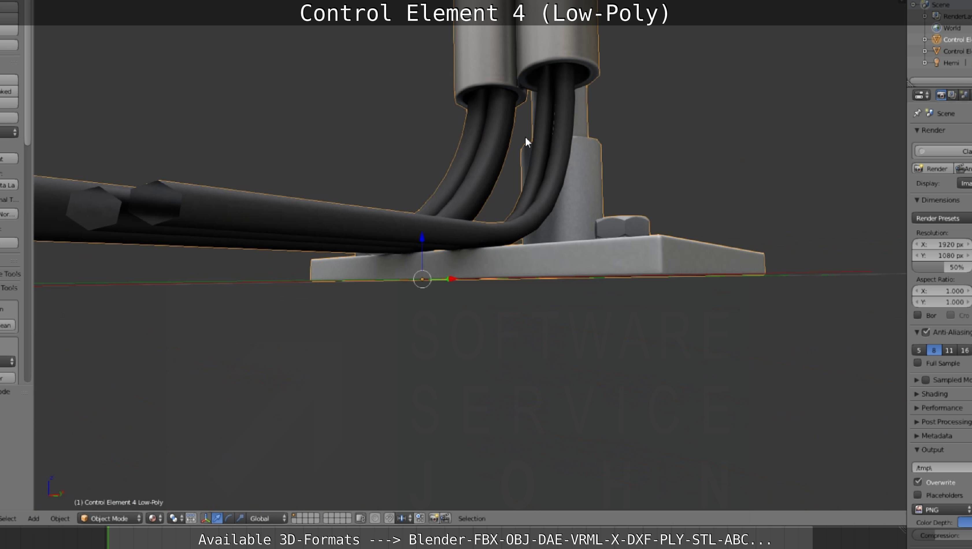 Control Element 4 Low-Poly Version Low-poly 3D model_107