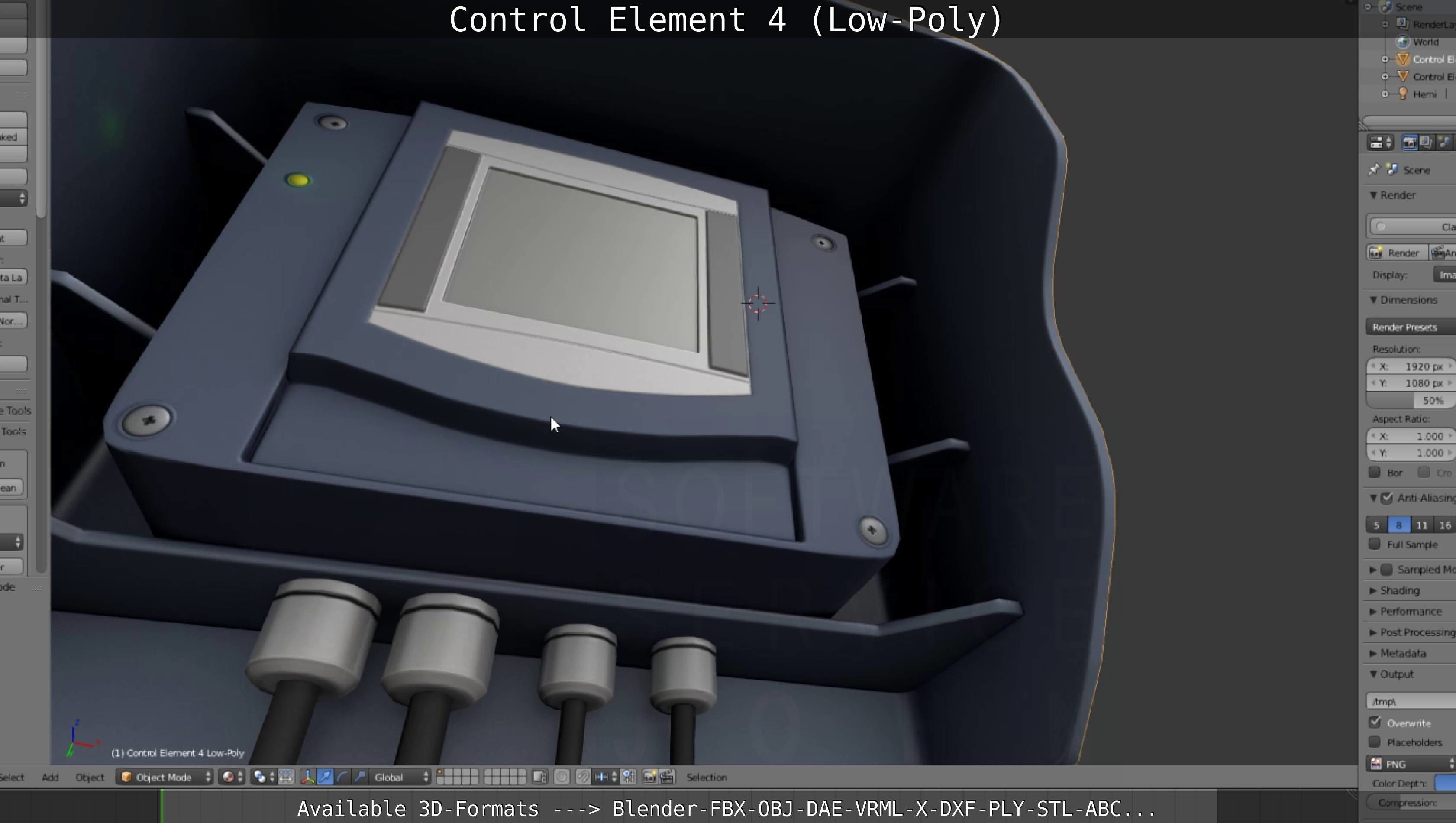 Control Element 4 Low-Poly Version Low-poly 3D model_127
