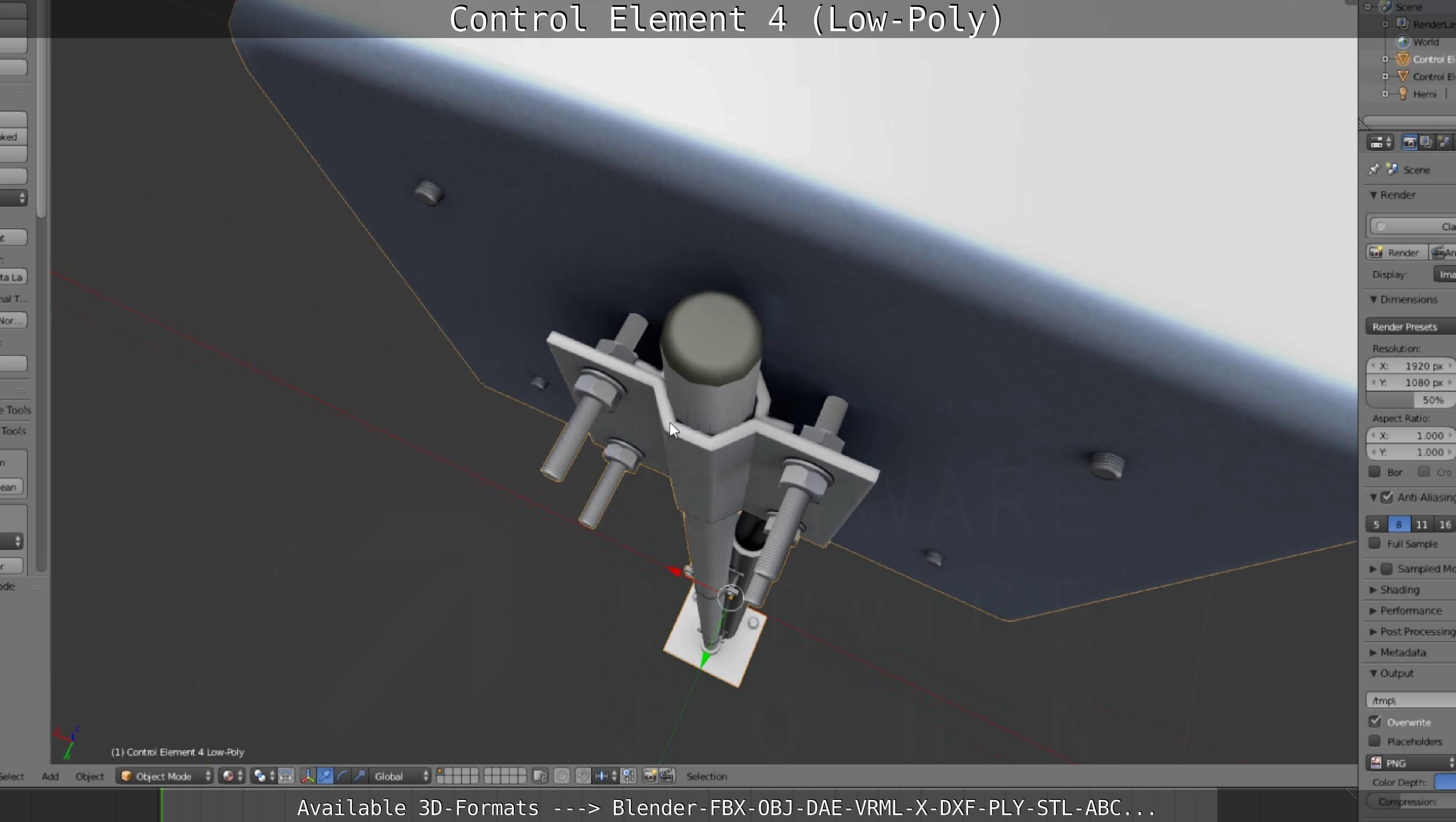 Control Element 4 Low-Poly Version Low-poly 3D model_137