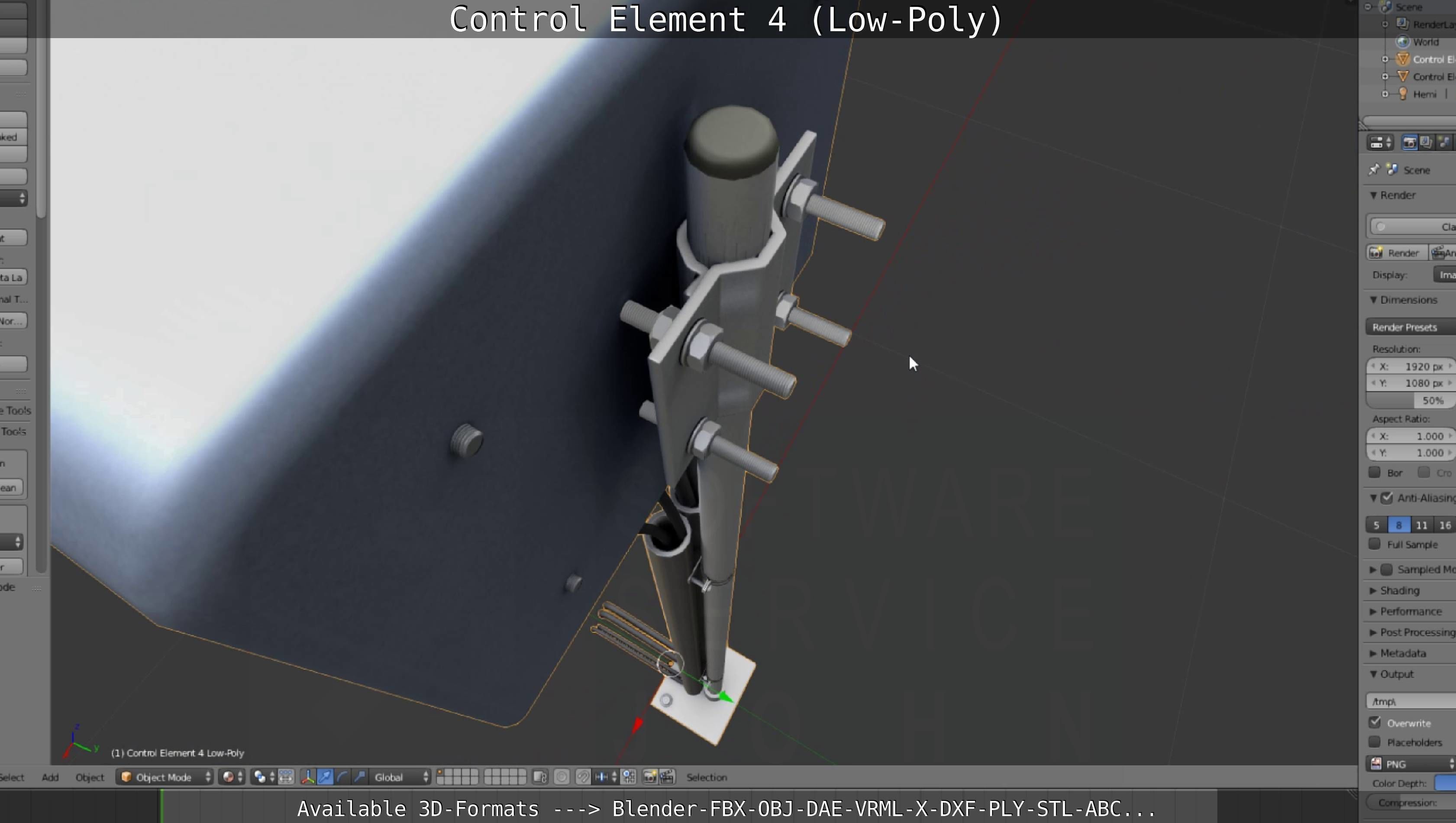 Control Element 4 Low-Poly Version Low-poly 3D model_142