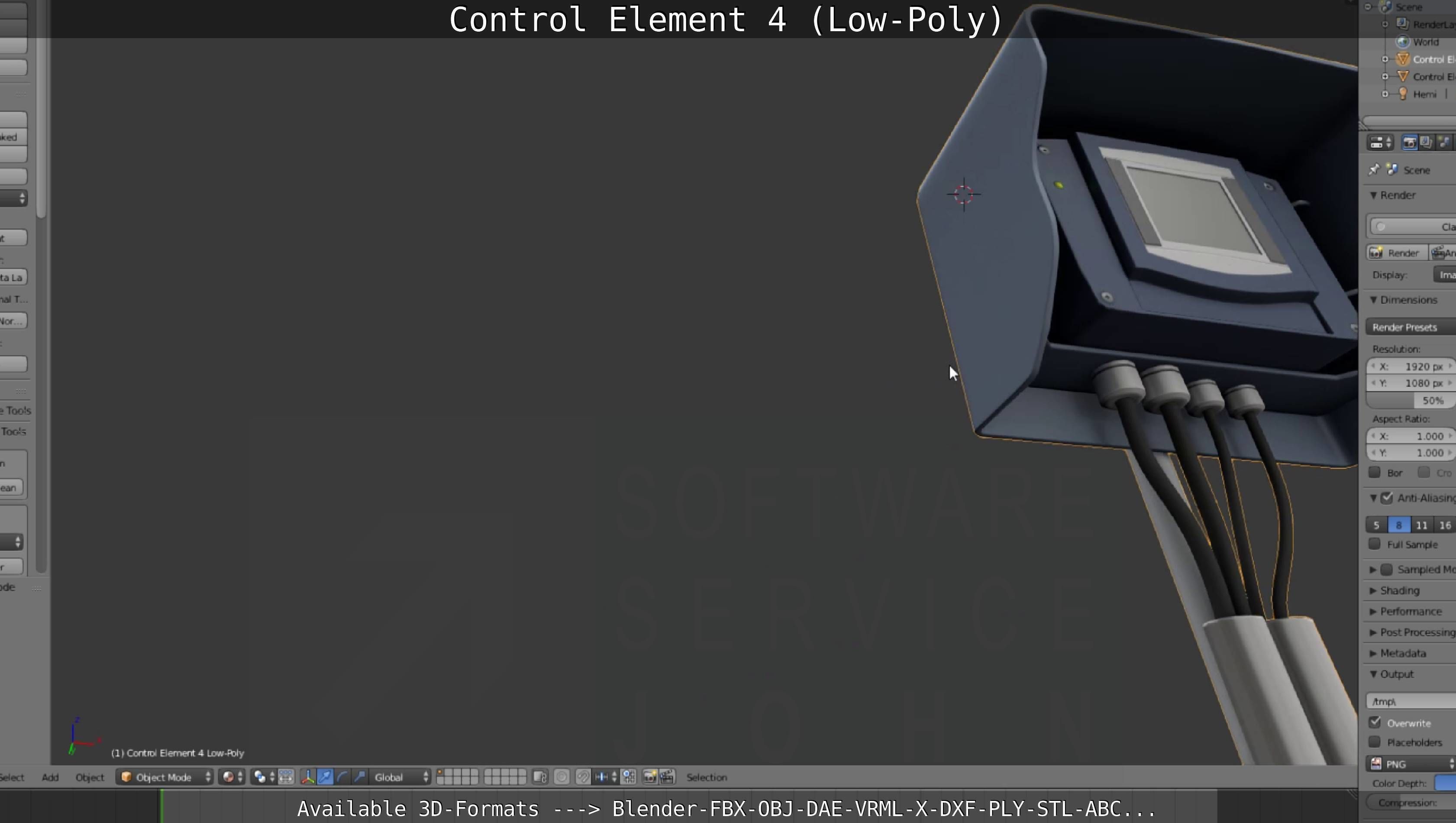 Control Element 4 Low-Poly Version Low-poly 3D model_124
