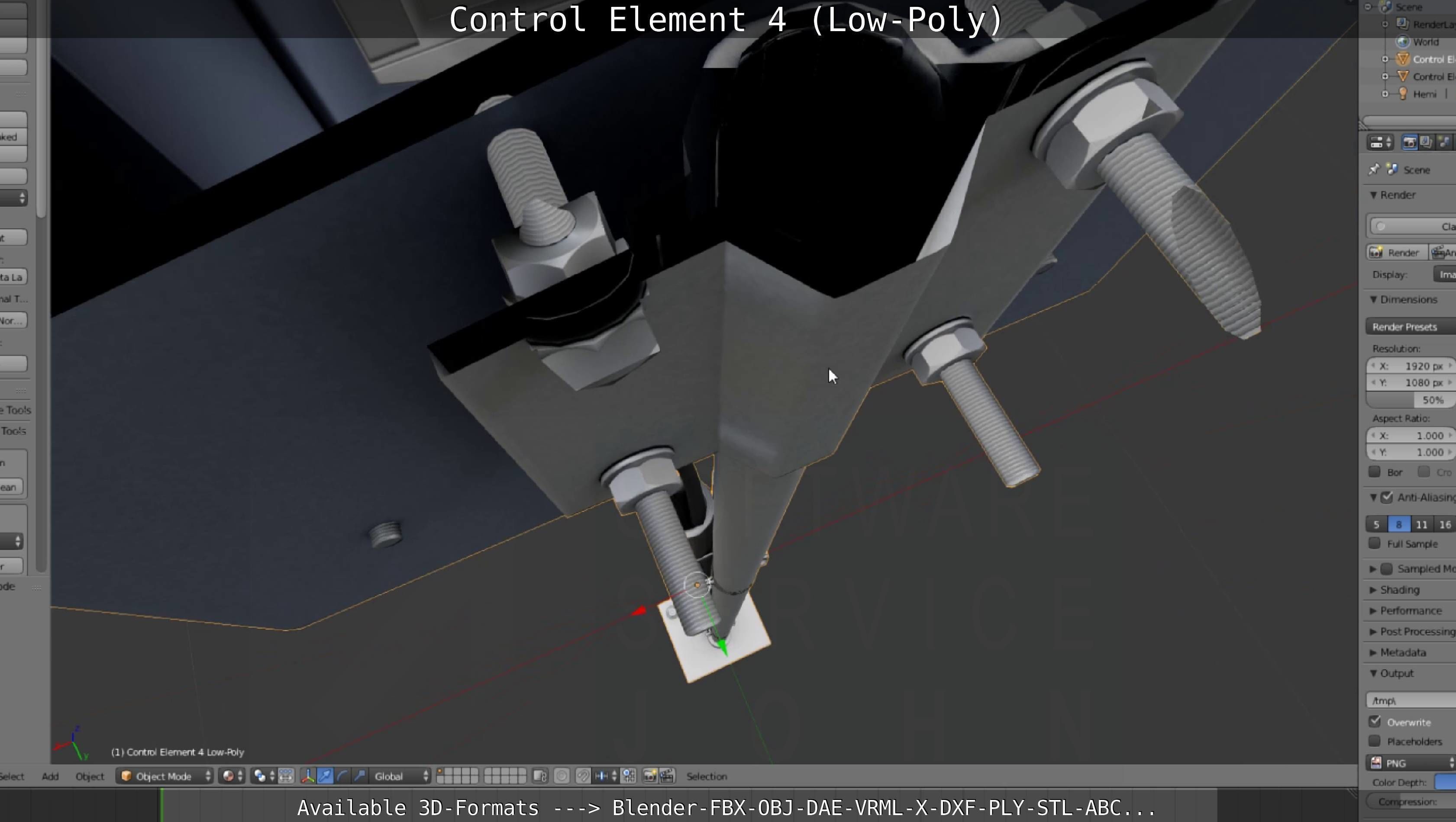 Control Element 4 Low-Poly Version Low-poly 3D model_139