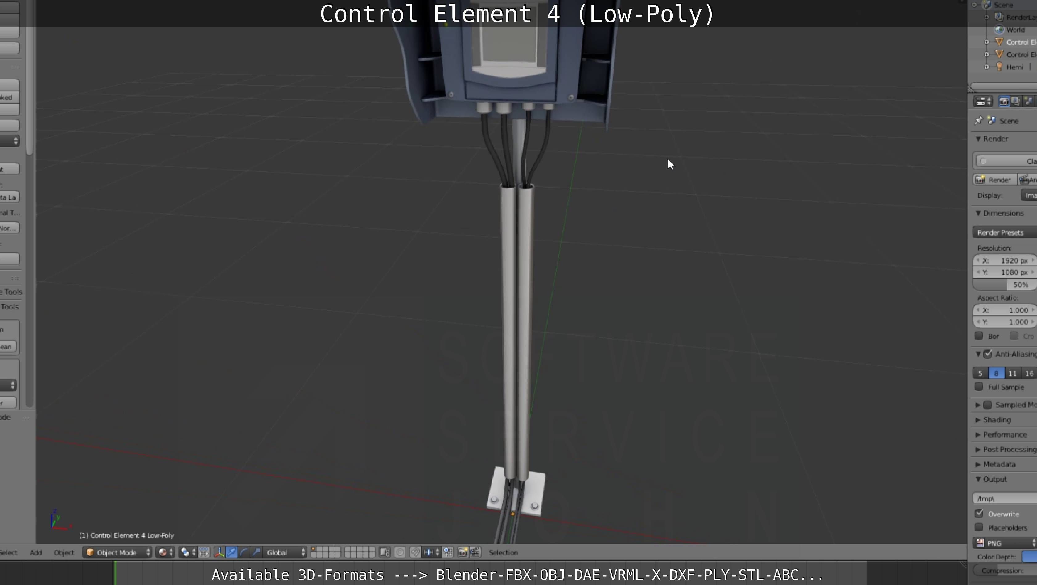 Control Element 4 Low-Poly Version Low-poly 3D model_93
