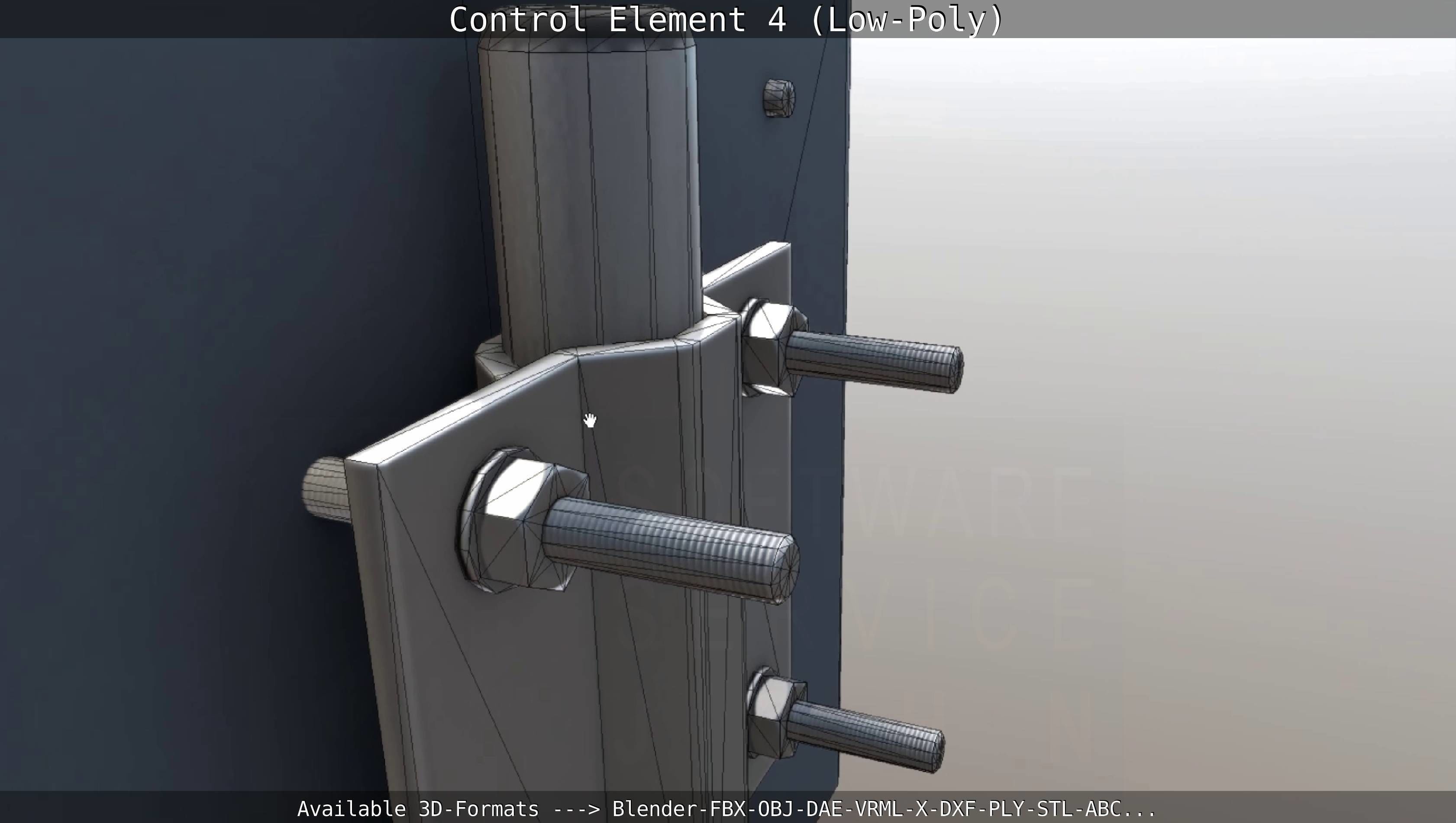 Control Element 4 Low-Poly Version Low-poly 3D model_4