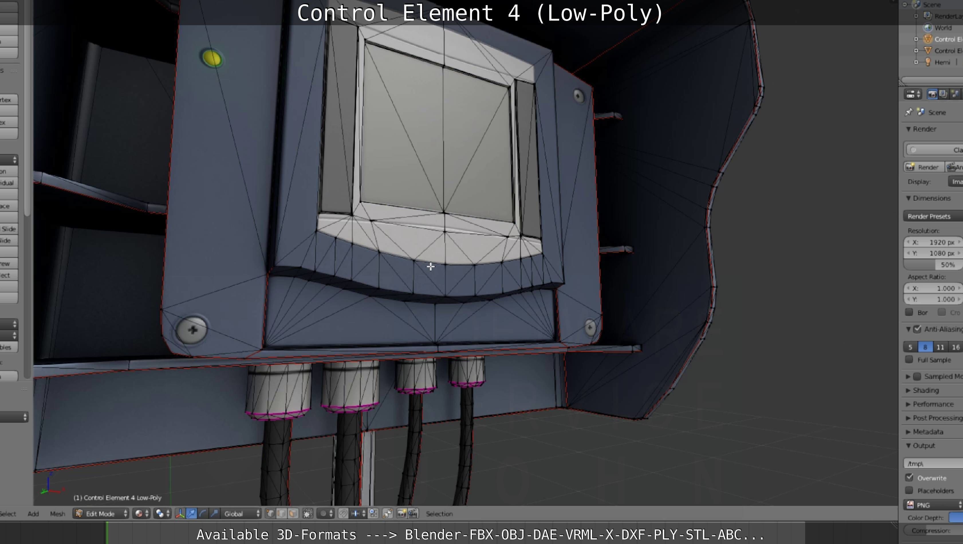 Control Element 4 Low-Poly Version Low-poly 3D model_100