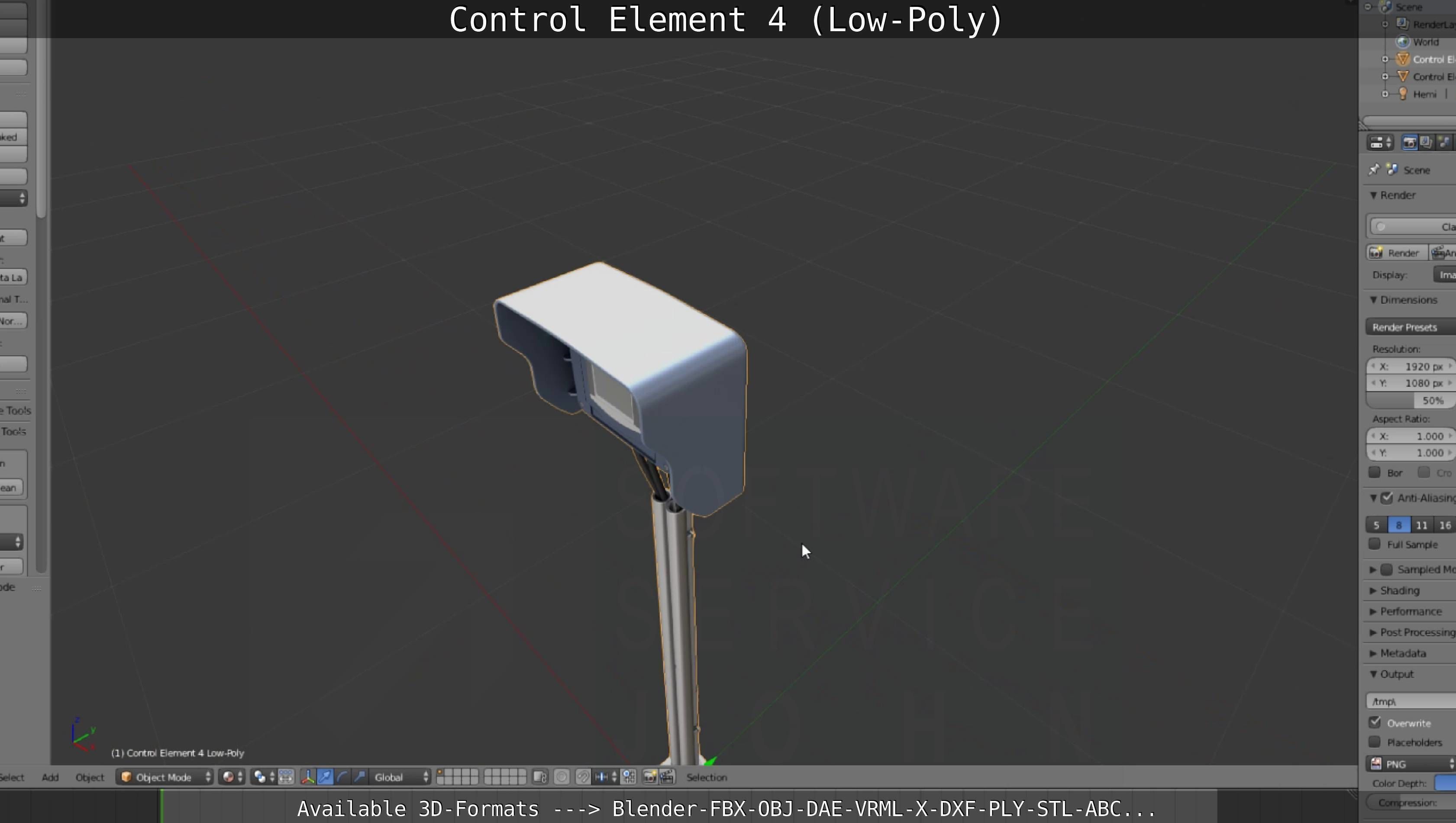 Control Element 4 Low-Poly Version Low-poly 3D model_121