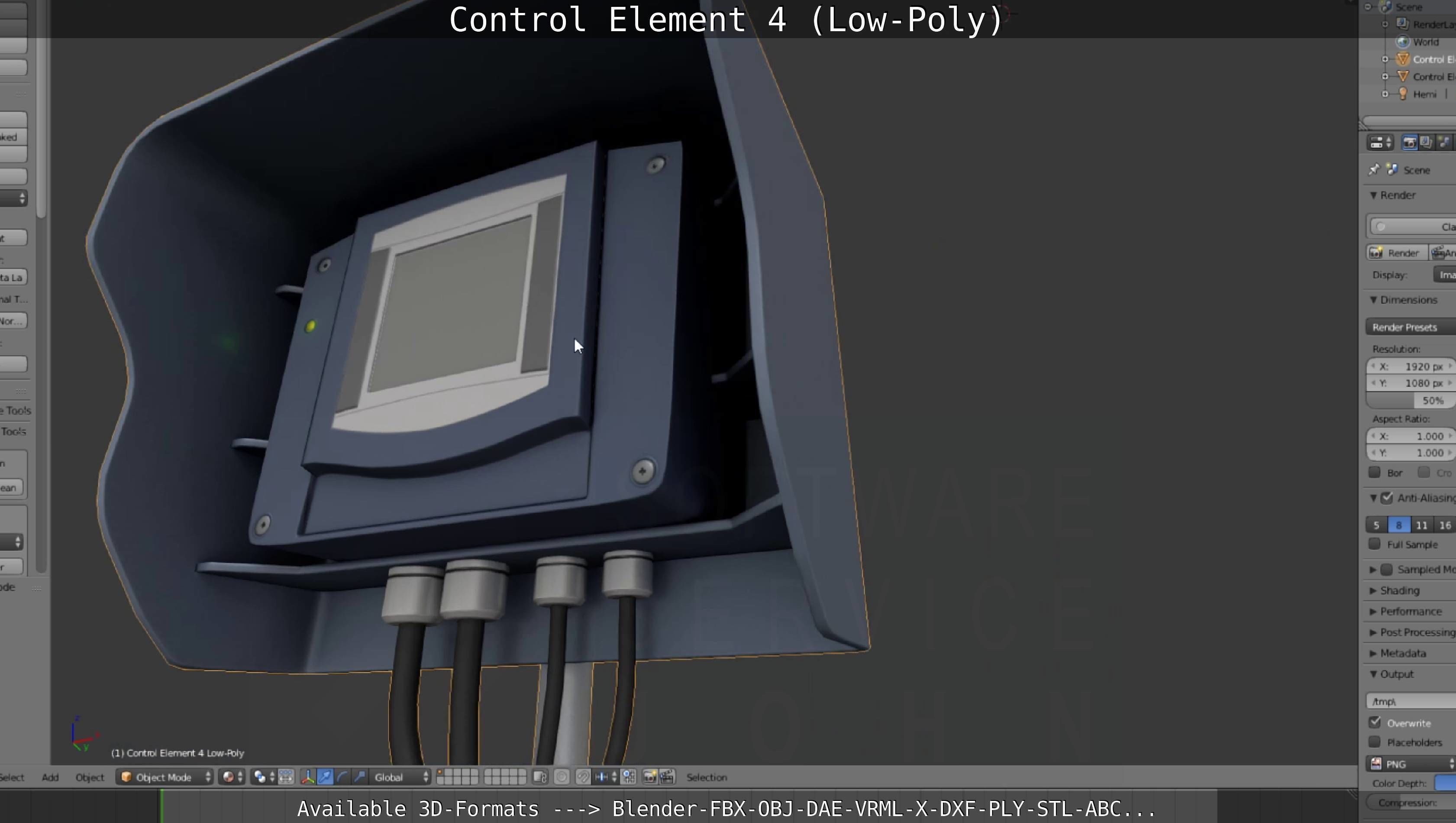 Control Element 4 Low-Poly Version Low-poly 3D model_128