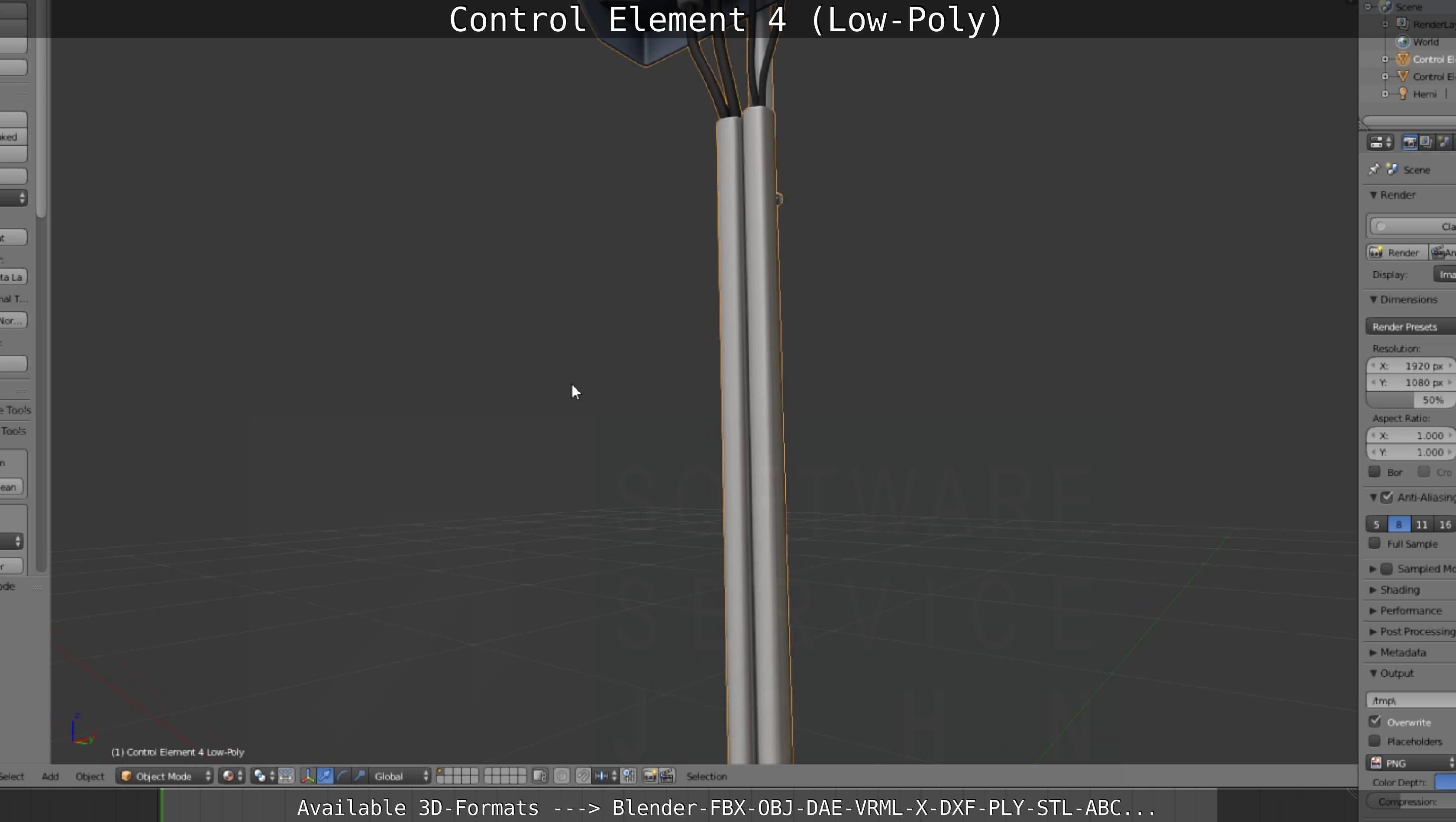Control Element 4 Low-Poly Version Low-poly 3D model_104