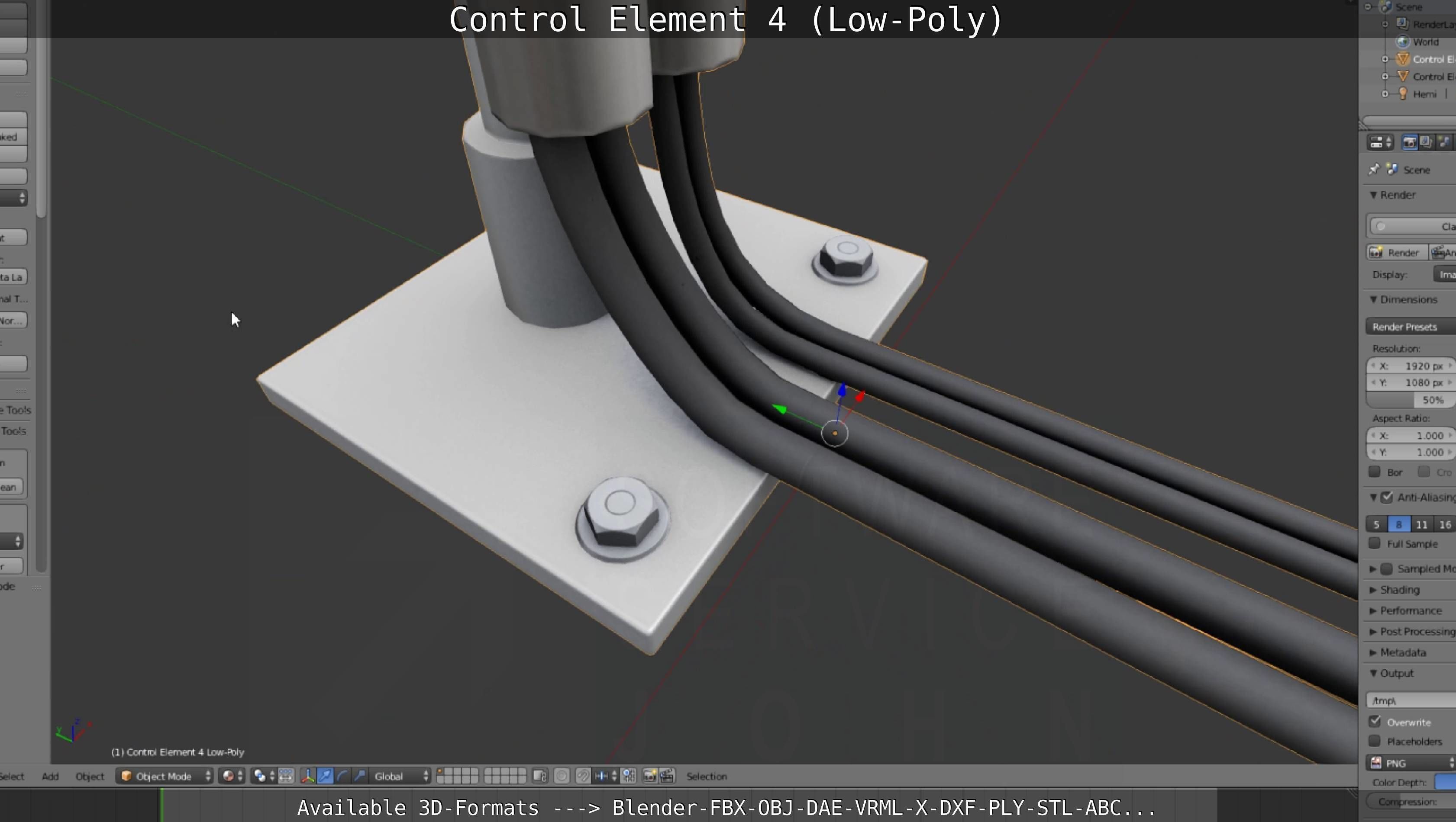 Control Element 4 Low-Poly Version Low-poly 3D model_111